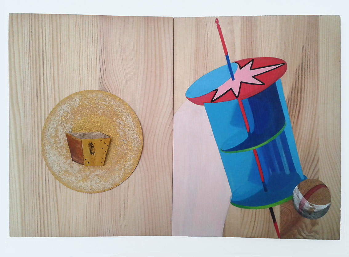 Bobine Washington, 2016. 8 x 26 cm. Collage, peinture acrylique.
