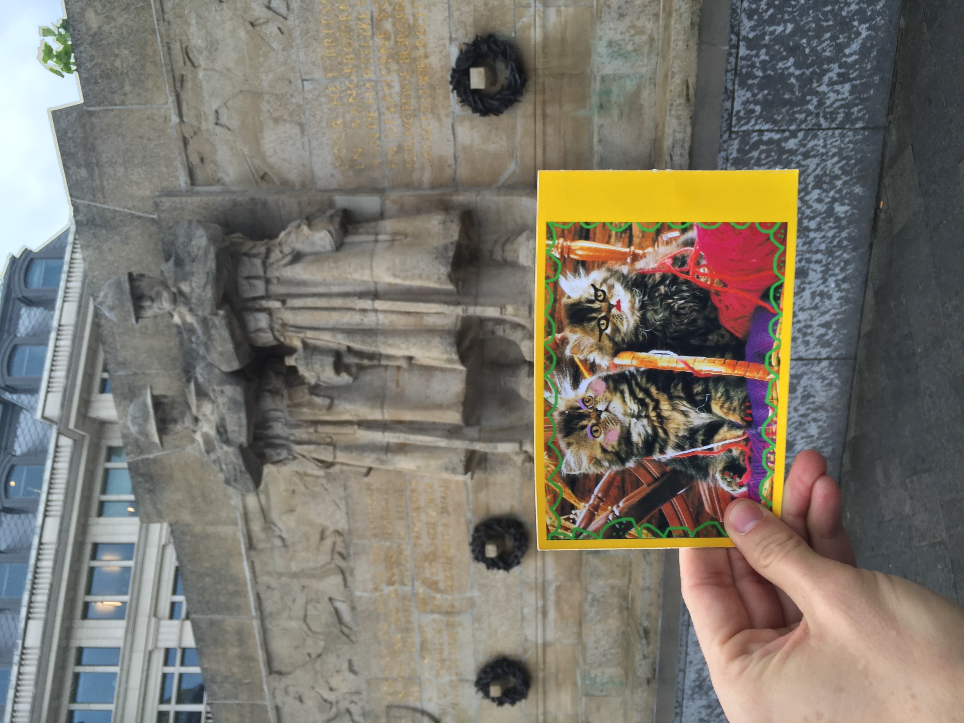 Left this by a military memorial in Brussels.