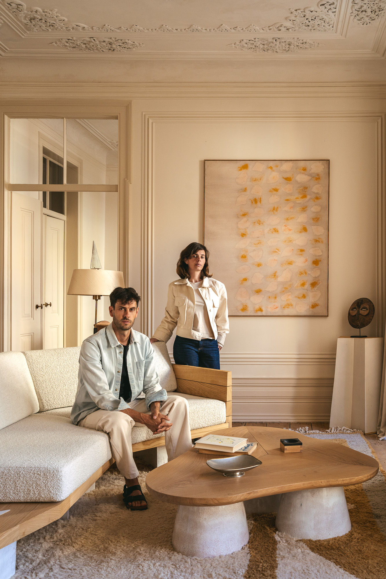 Oliveir Garcé & Clio Dimofski in their apartment in Lisbon