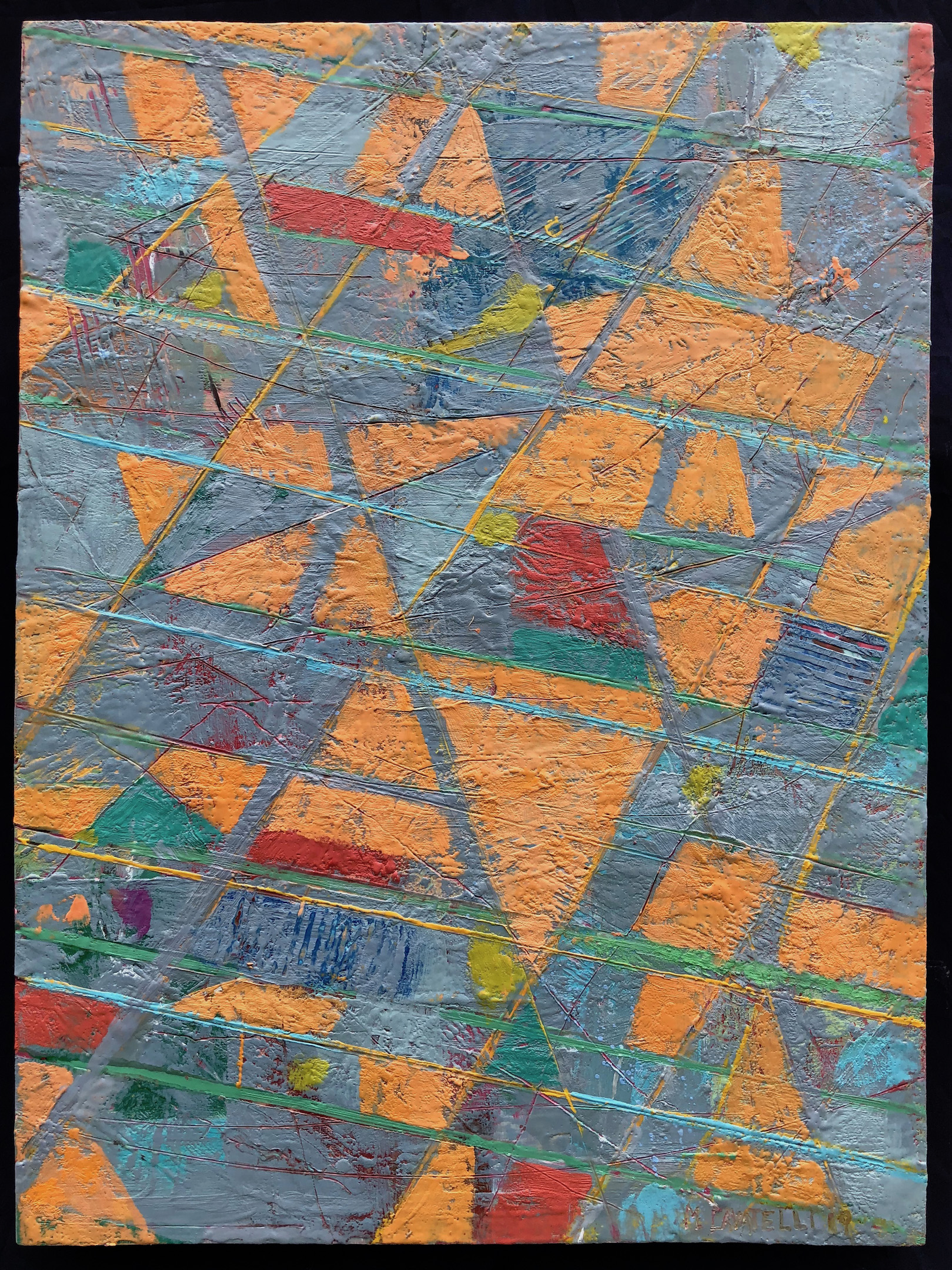 Crossing. 2019. encaustic on panel. 20" X 16" (Priv. Coll.)