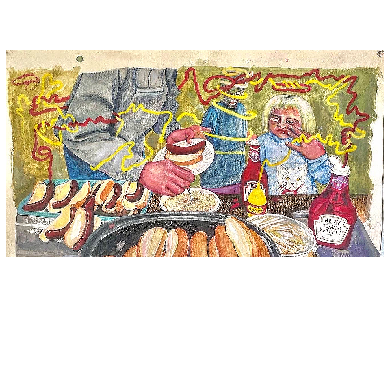  the grill needs cleaning 16x 24 water color and colored pencil on paper  