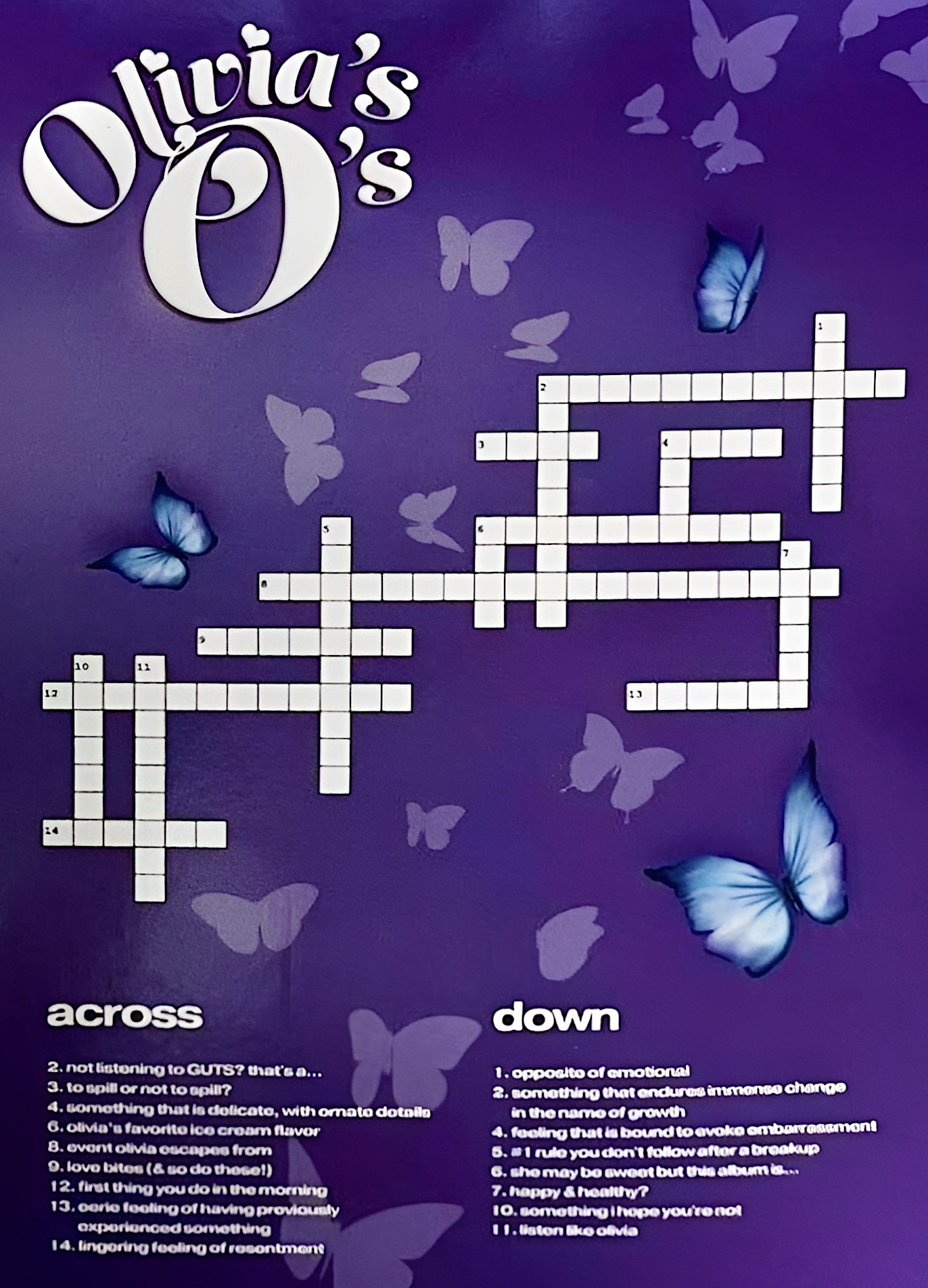 OLIVIA RODRIGO CEREAL BOX CROSSWORD CLUES#GUTSgallery