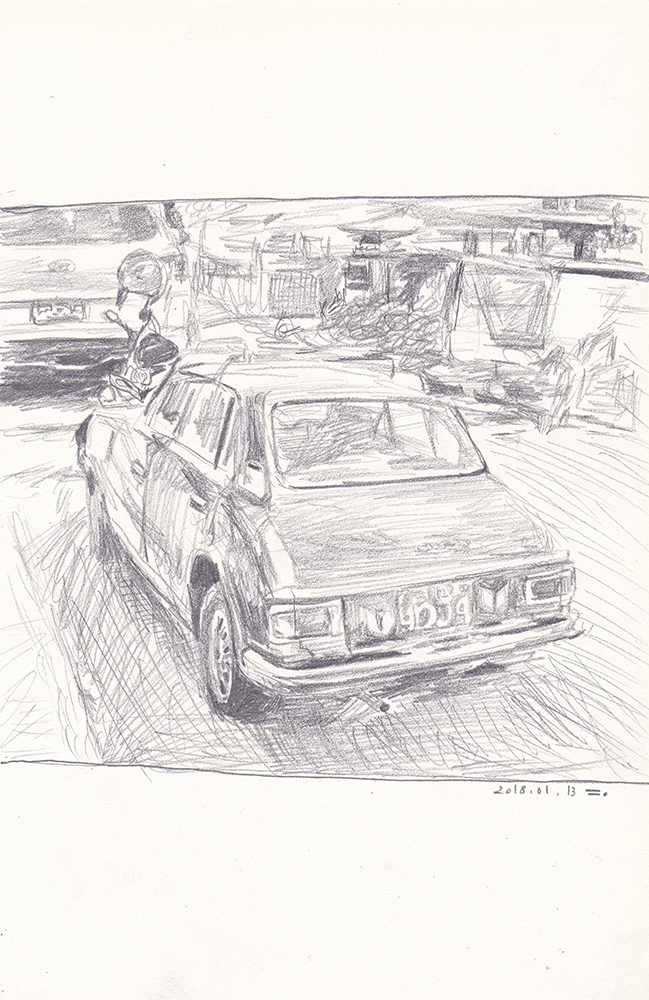 What a beautiful classic COROLLA, 2018, pencil on paper, 24.1*17(cm)