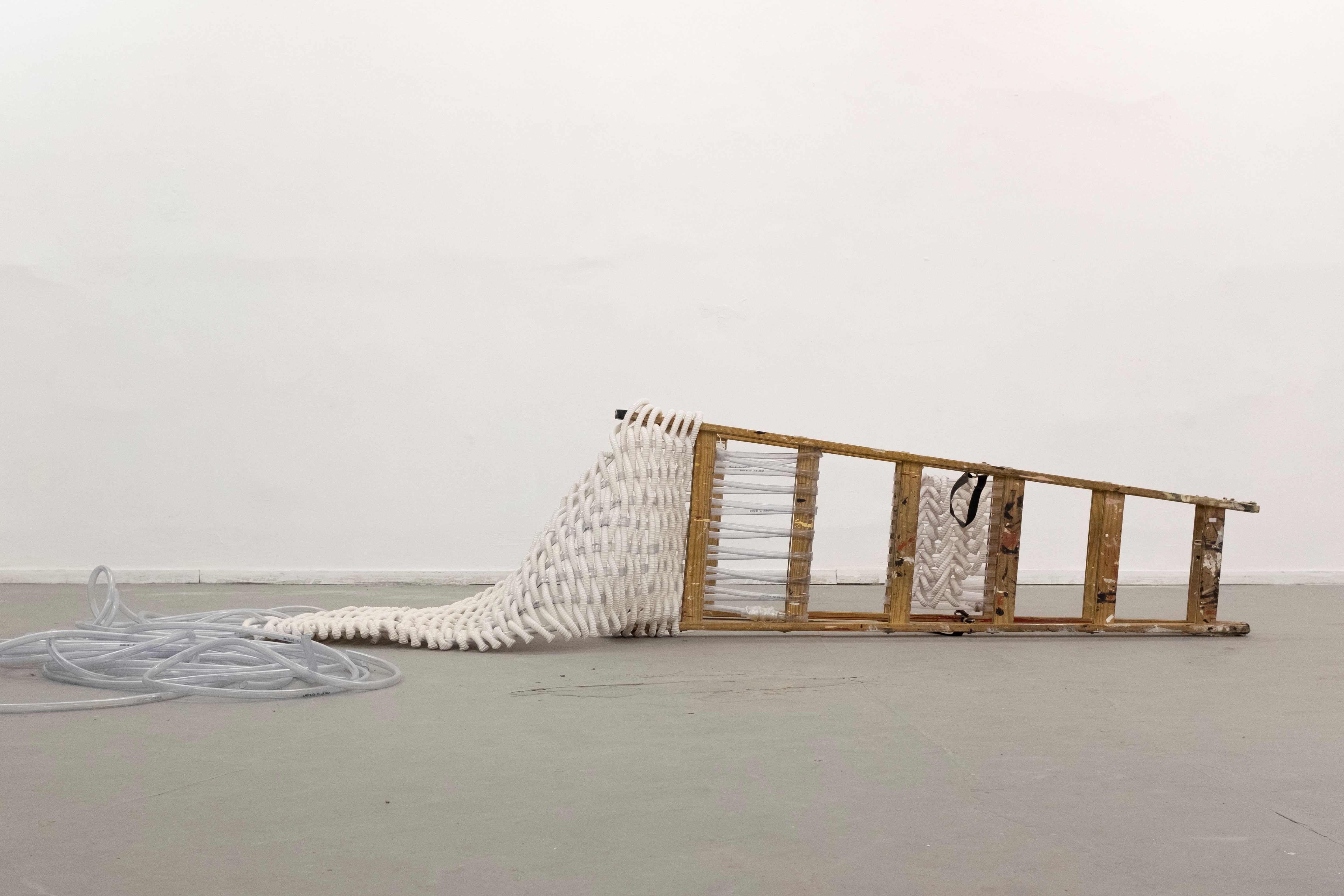 Ladder and plastic tubes, 50X350X40cm