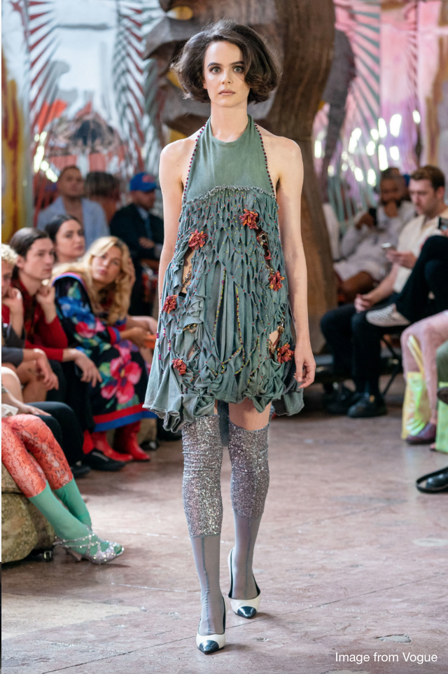 Hand-Knit Flowers on Dress