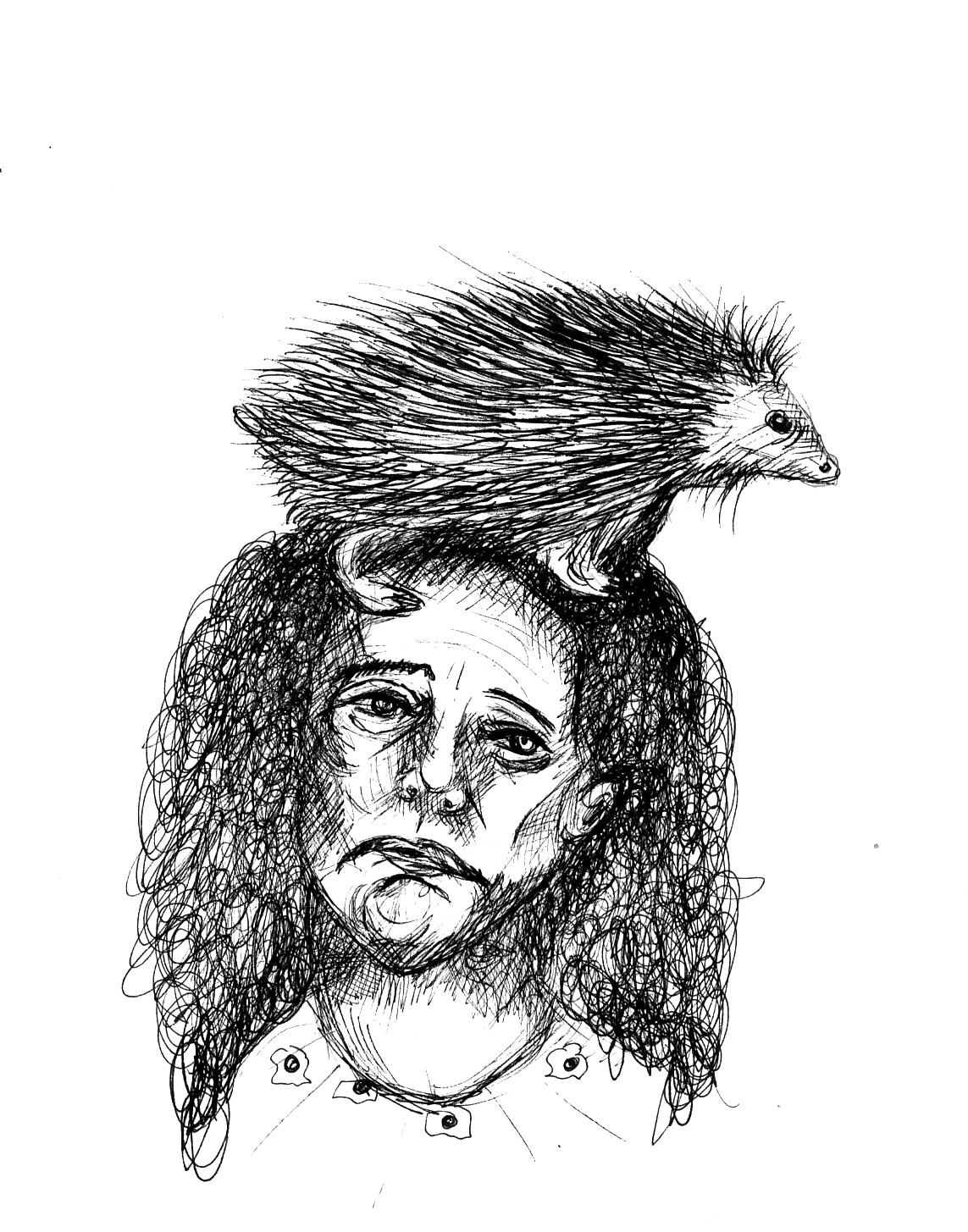 11 novembre-garder ses distances,2020,encre de chine,22x17cm