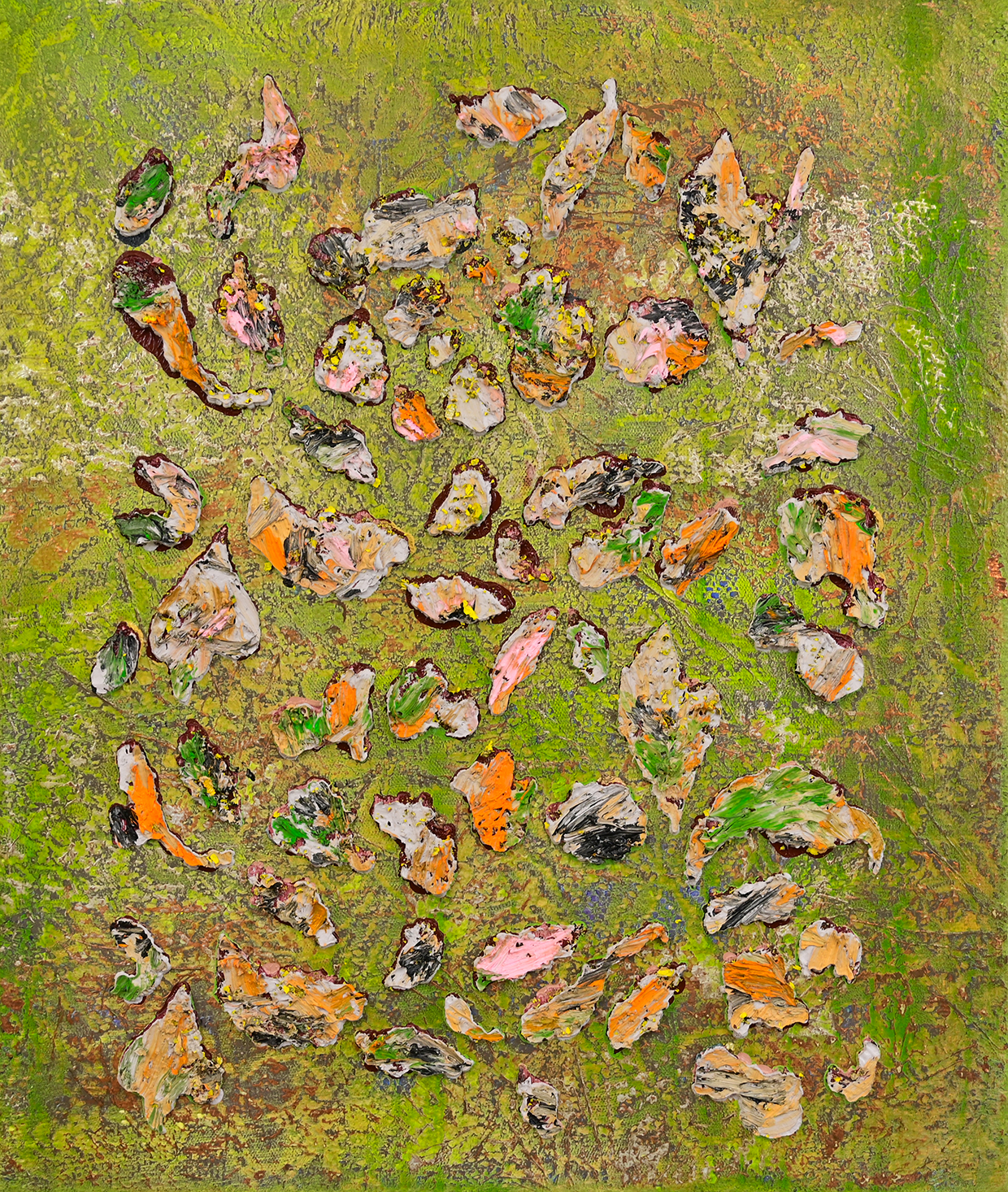 Kim Benson, Surfacing, 2022, oil and enamel on canvas, 26 ¼” x 22 ¼”