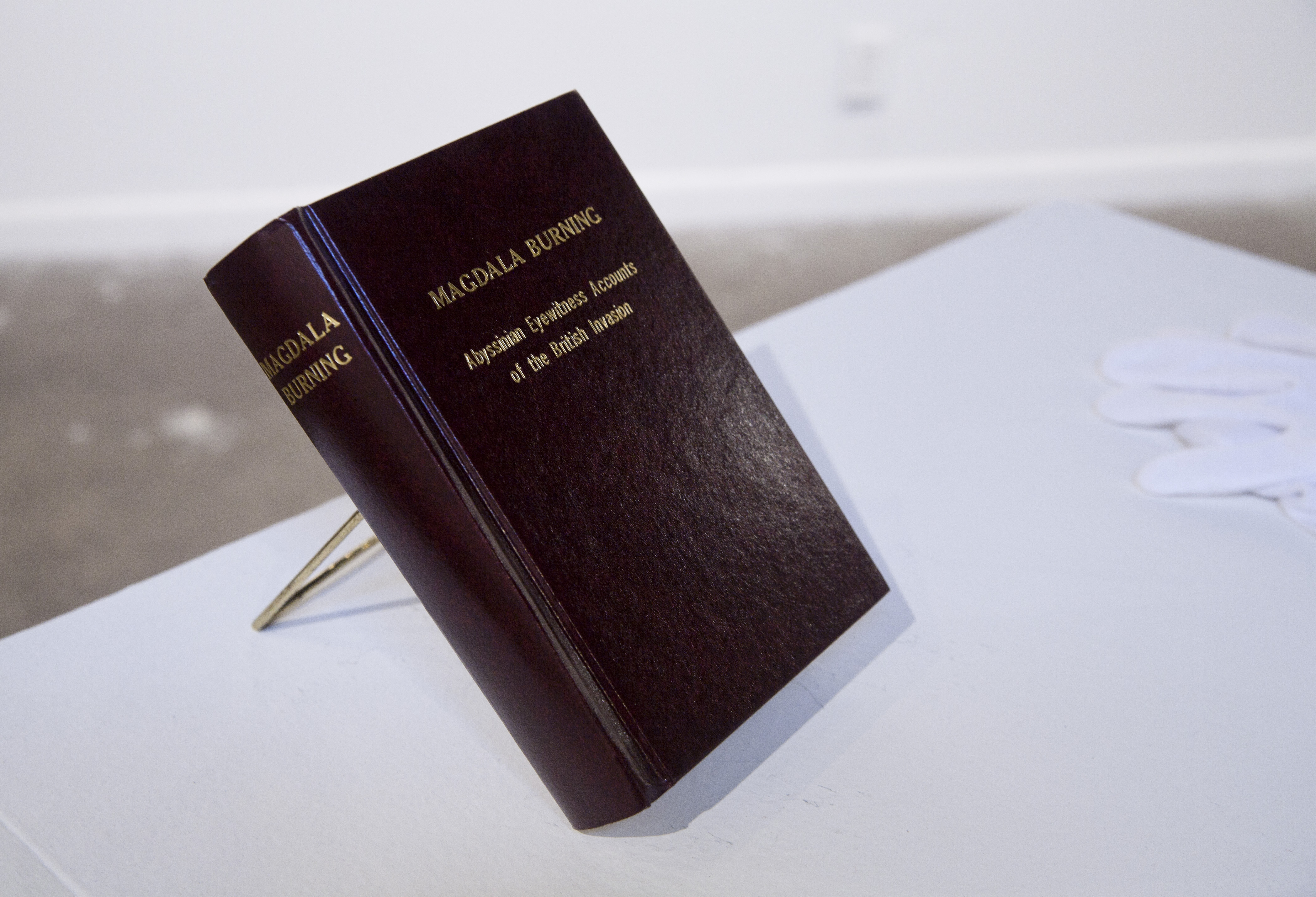 Magdala Burning bound book w/ gold leaf, single edition 2016. Photo credit: Rebecca Marino