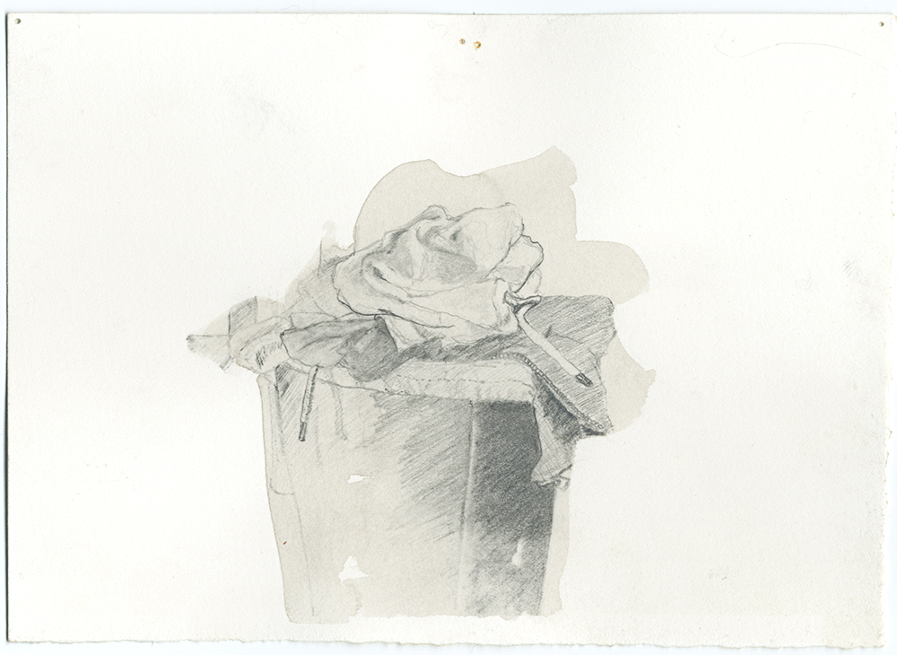 Studies of Home, 2015, Graphite and ink wash on paper, 5" x 7"