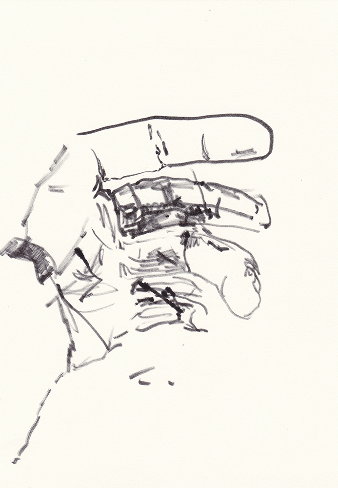 나의 왼손, 2017, pen on paper, 21*14.8(cm)