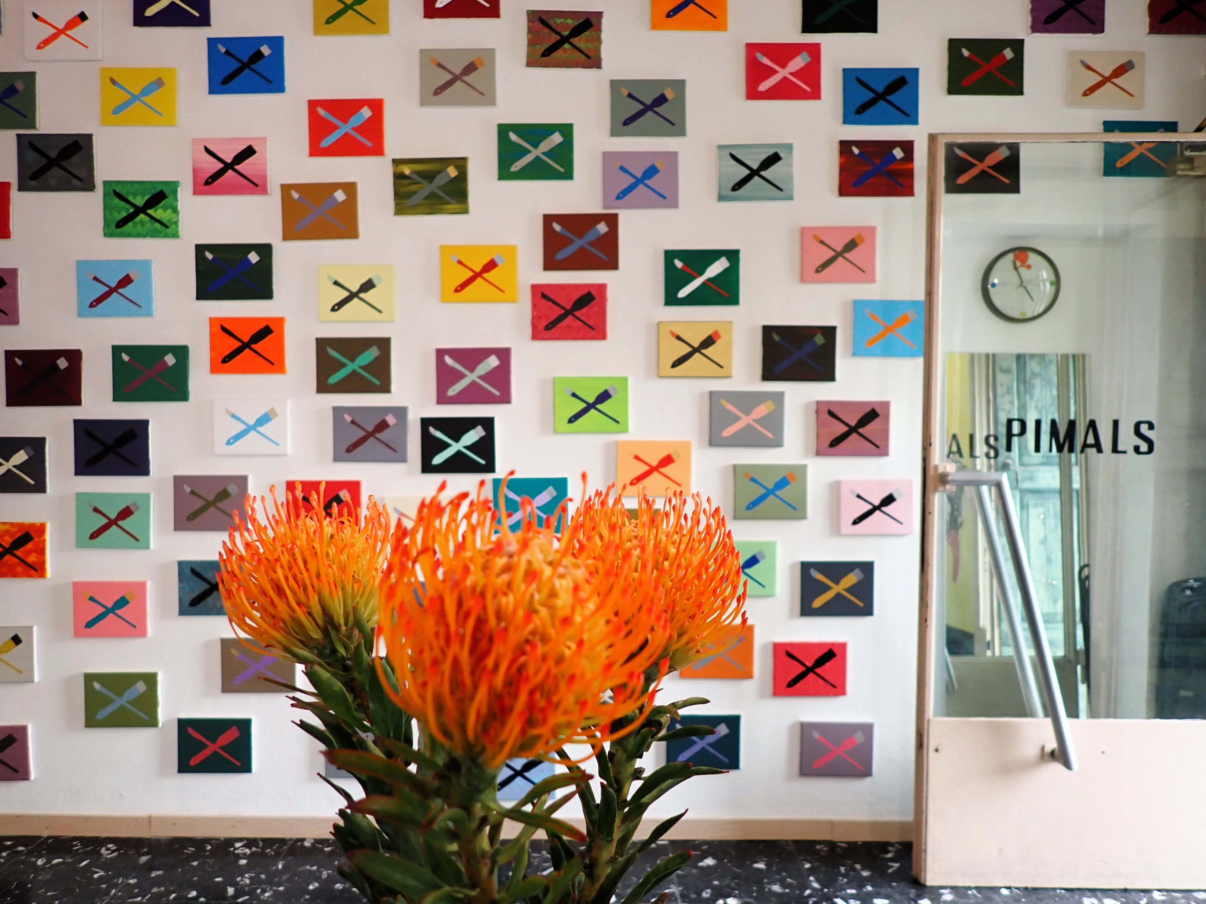 X te; acrylic, ink on canvas, variable dimensions (single canvas: 18 x 24 cm)