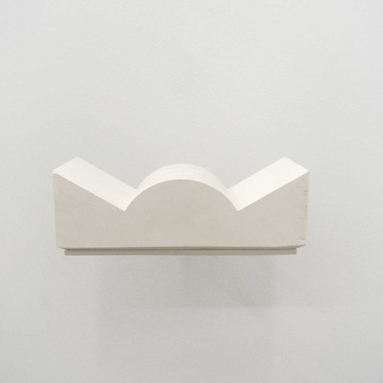 Foundation II, 2014, plaster and powder coated steel object: 17 x 7 x 6cm, shelf 16 x 17cm