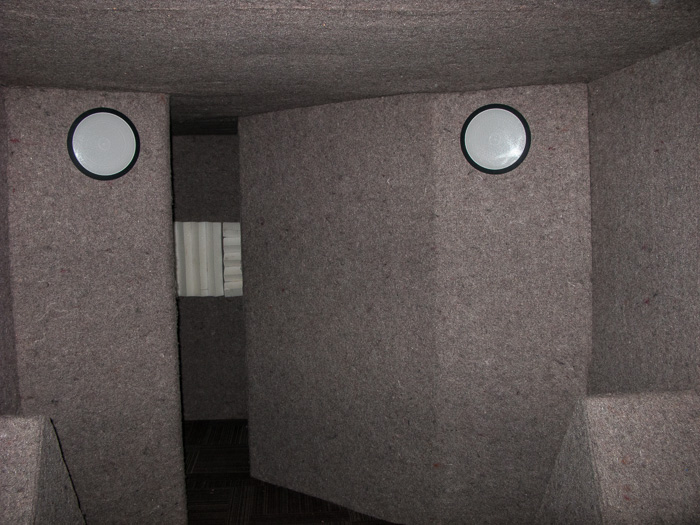 Anechoic chamber, wall speakers detail