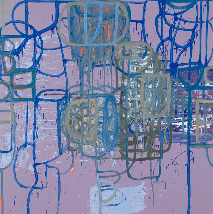 Purple Labrynth, 2008, oil on canvas, 48x48in