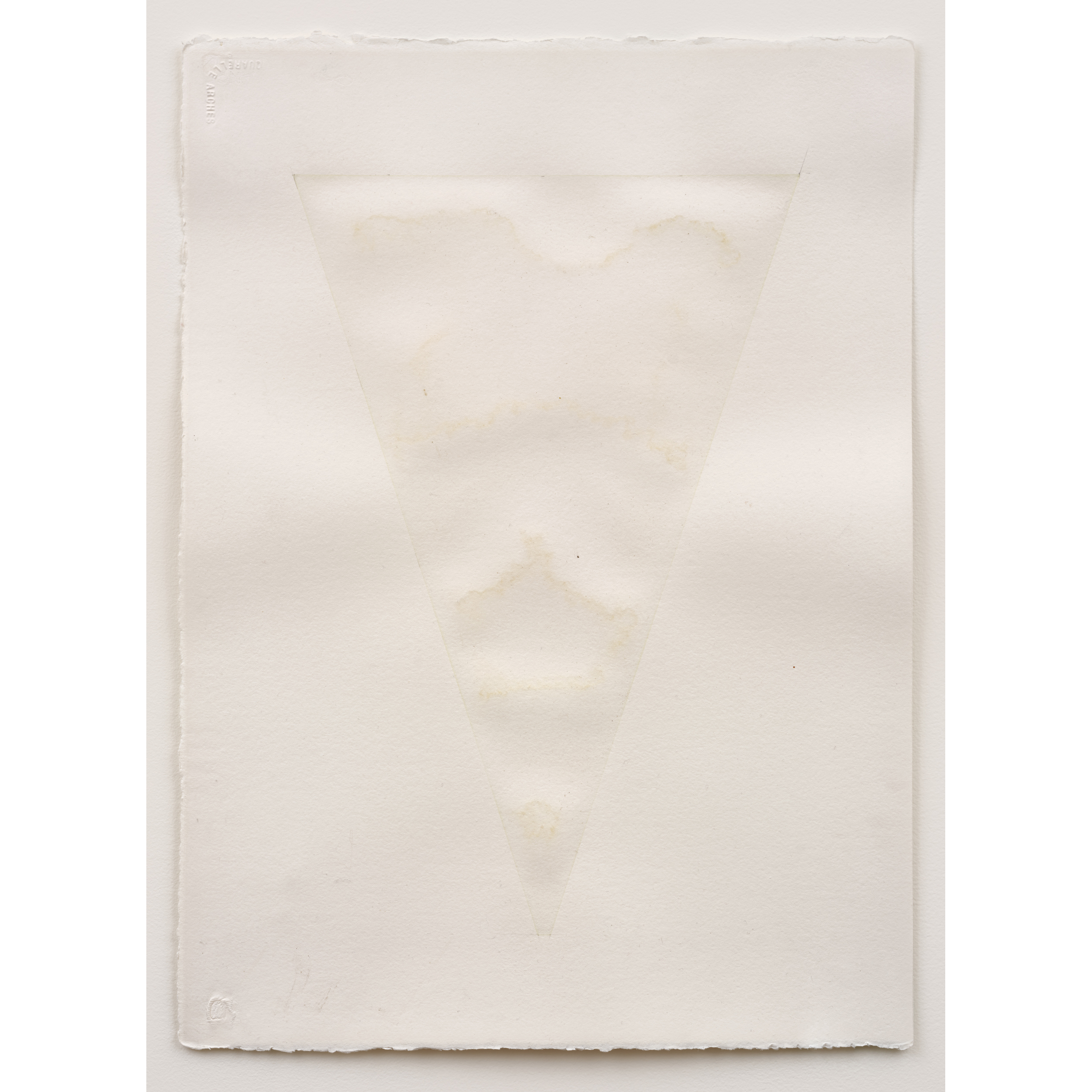 Southgate River &ndash; Miimaya (inverted triangle), 2011. 57 x 41 cm / 22 1/2 x 16 in. River water on paper. Collected by JW.