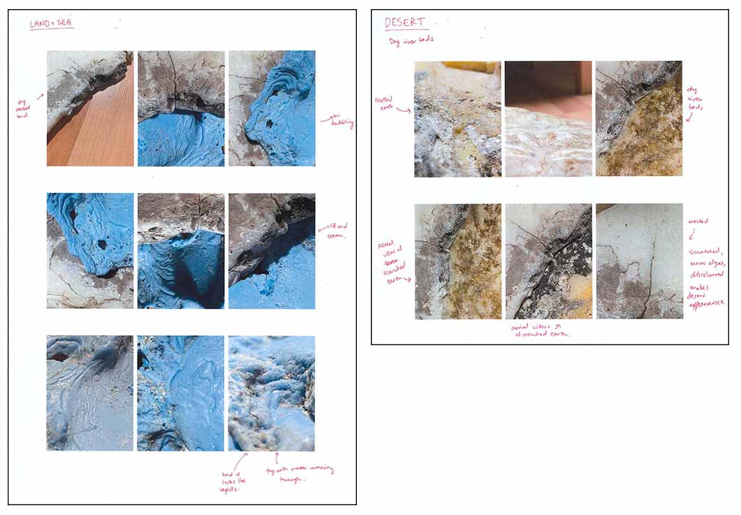 FIGURE 14 Initial photographic explorations likening the warped plastics to aerial views of landscapes.