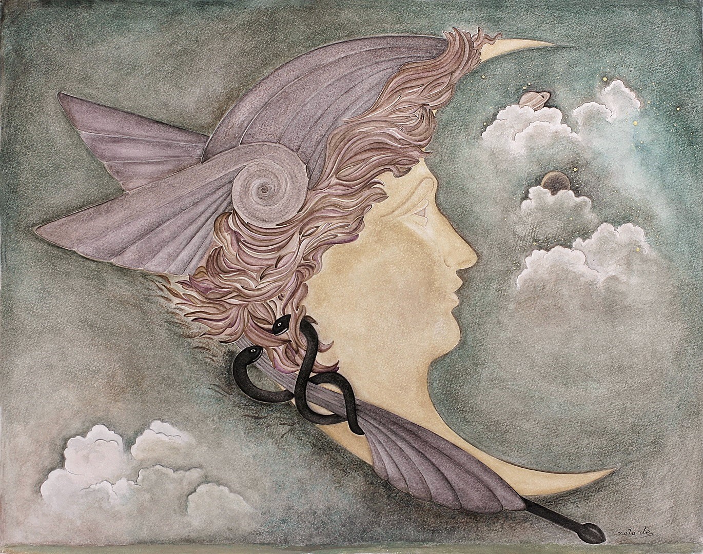 Ερμής, Υδατογραφία σε χαρτί, 66x52 εκ., 2014