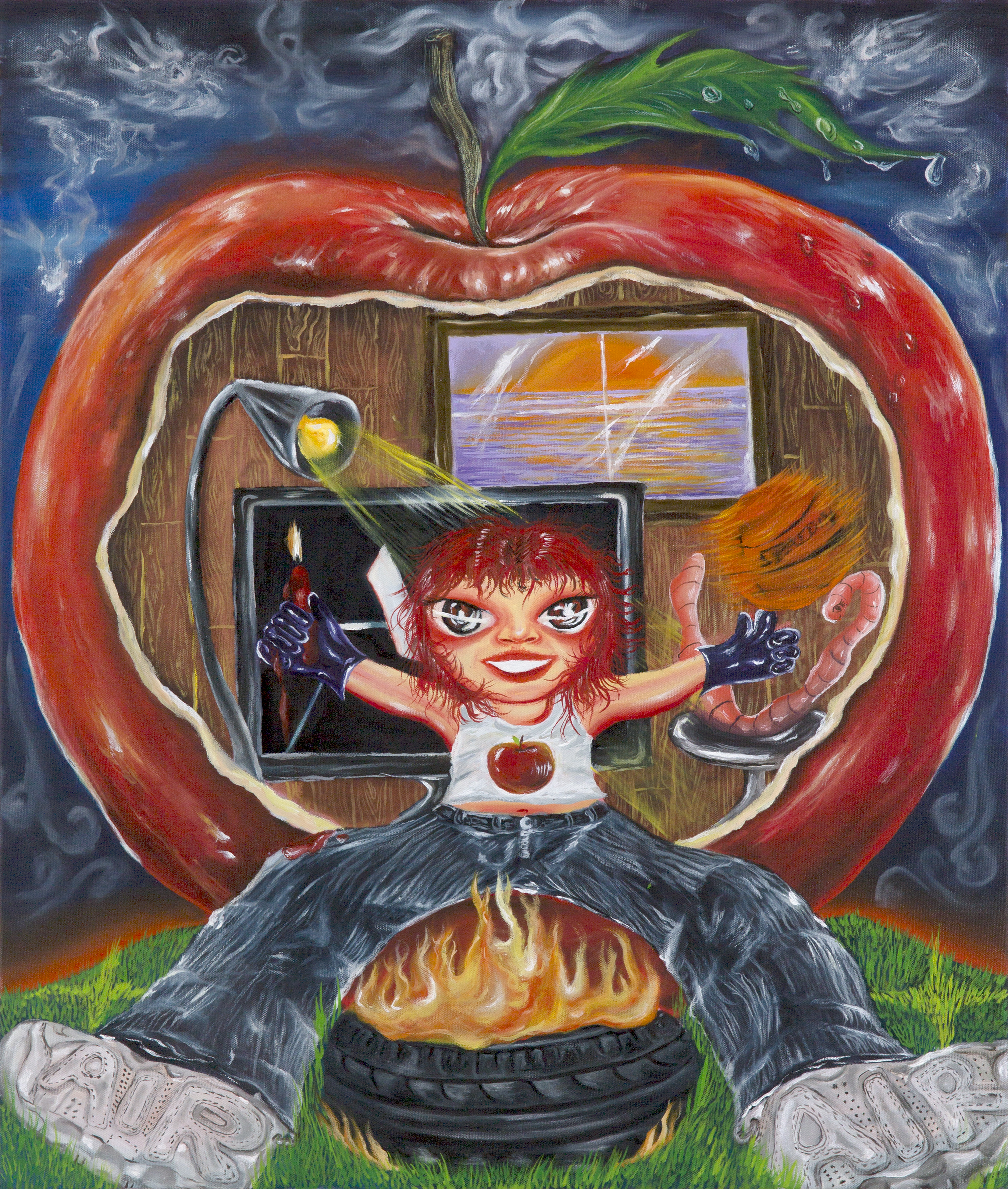 my room is an apple (2023), oil on canvas. 80 x 60 cm. Photography David Paterson