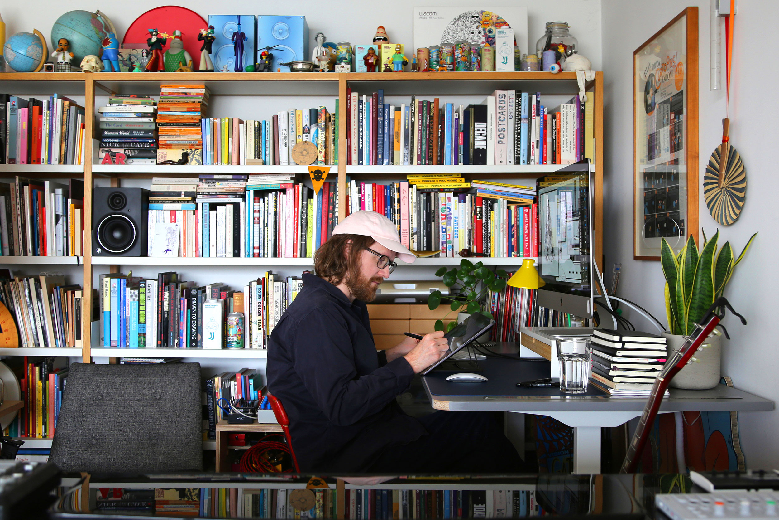 Andrew Rae Illustrator at his desk
