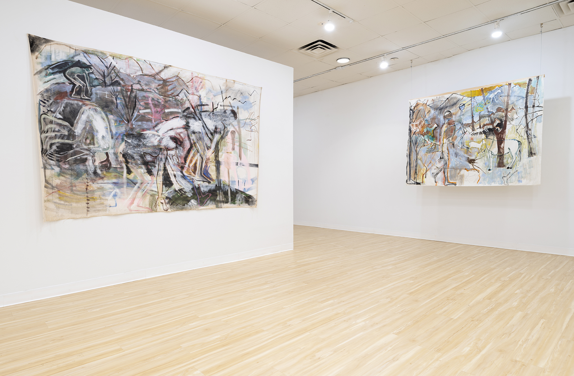 Installation view of Frances Hynes: The Wanderers, 1994-2001. Photo by Phil Hinge.