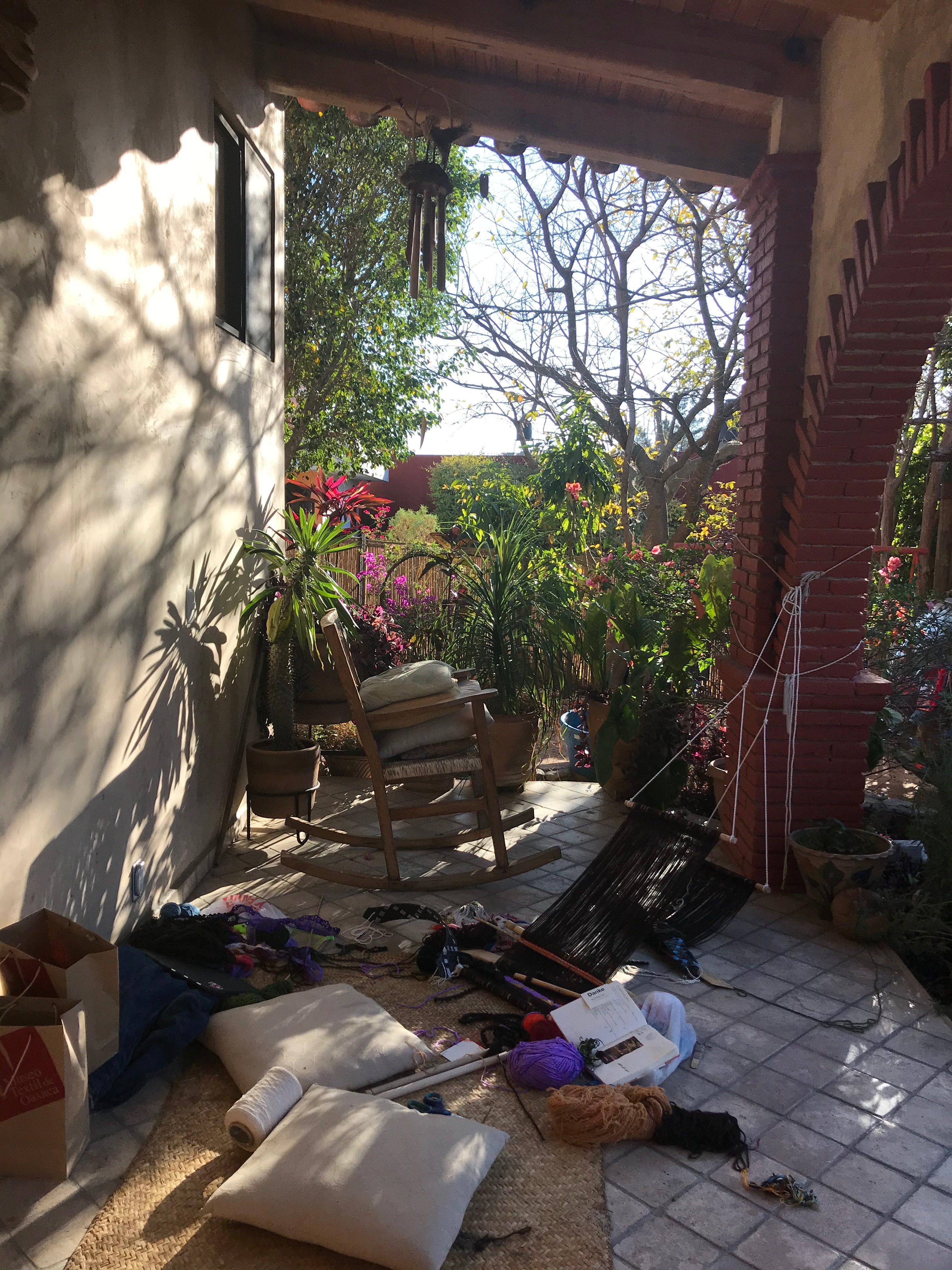 my work station is at the front porch