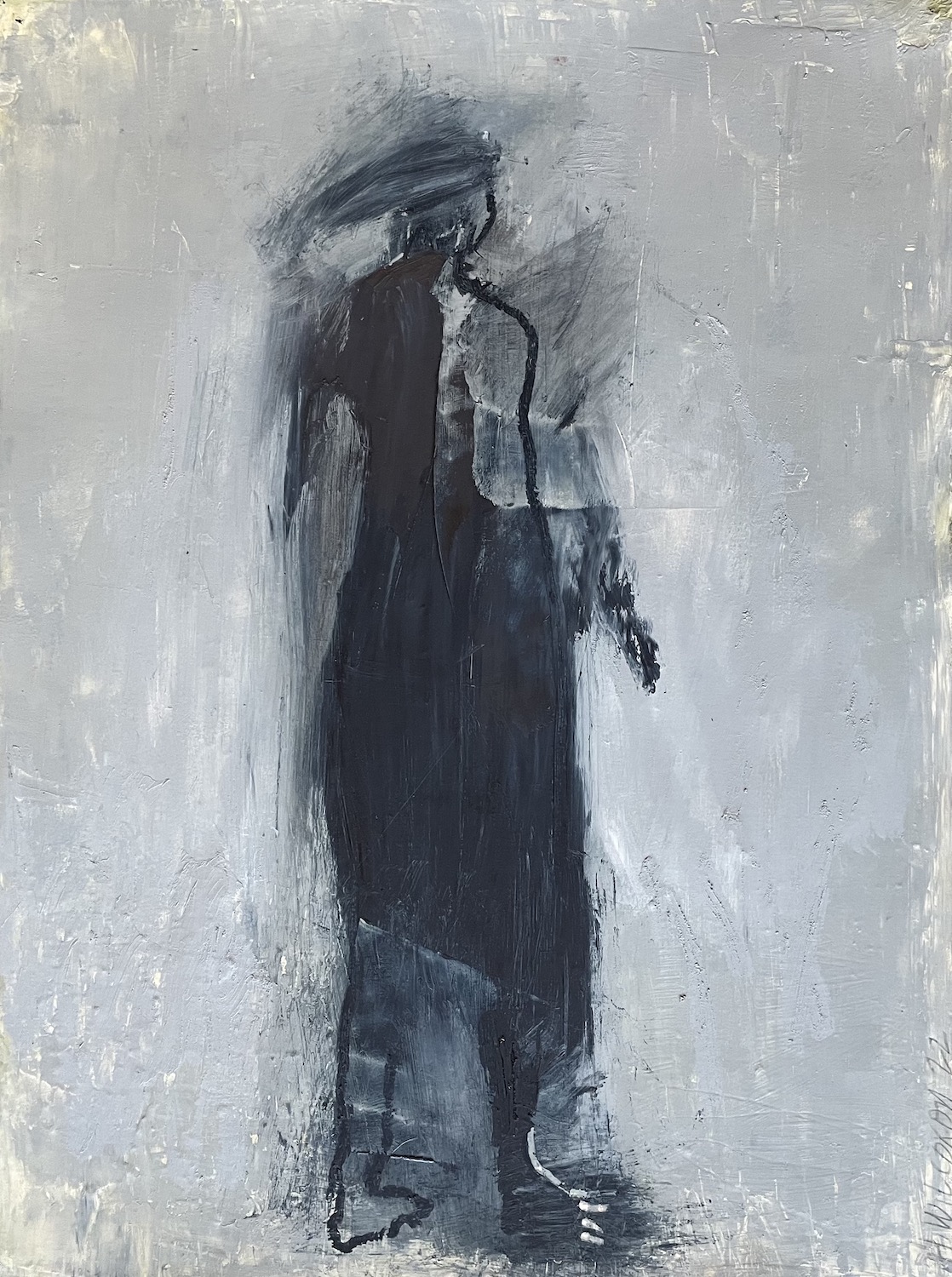 Fractured, 2022, Oil on paper, 30 x 22 in.