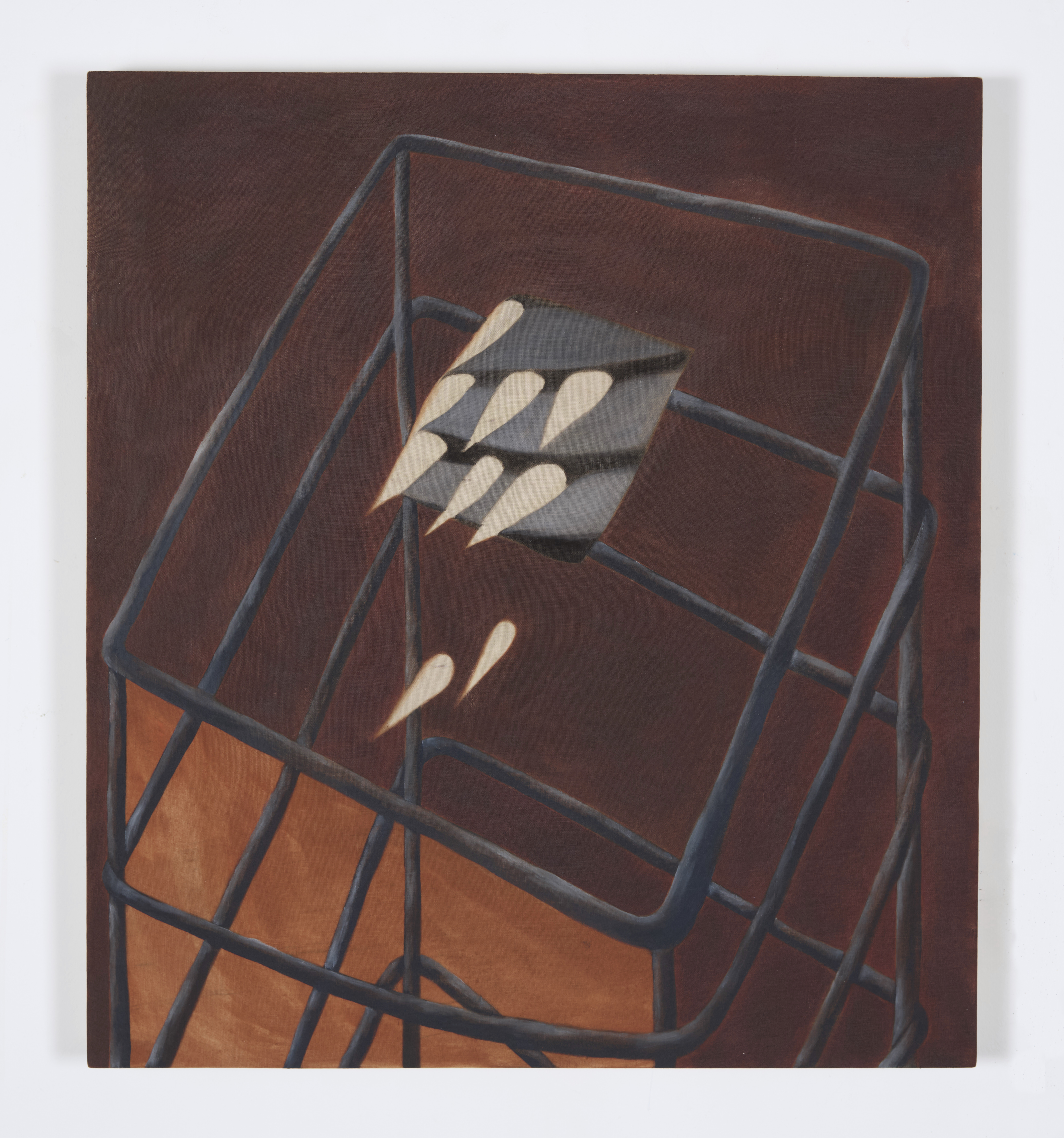 46th Street, 2023, Oil paint and charcoal on linen, 21.5”x24”.