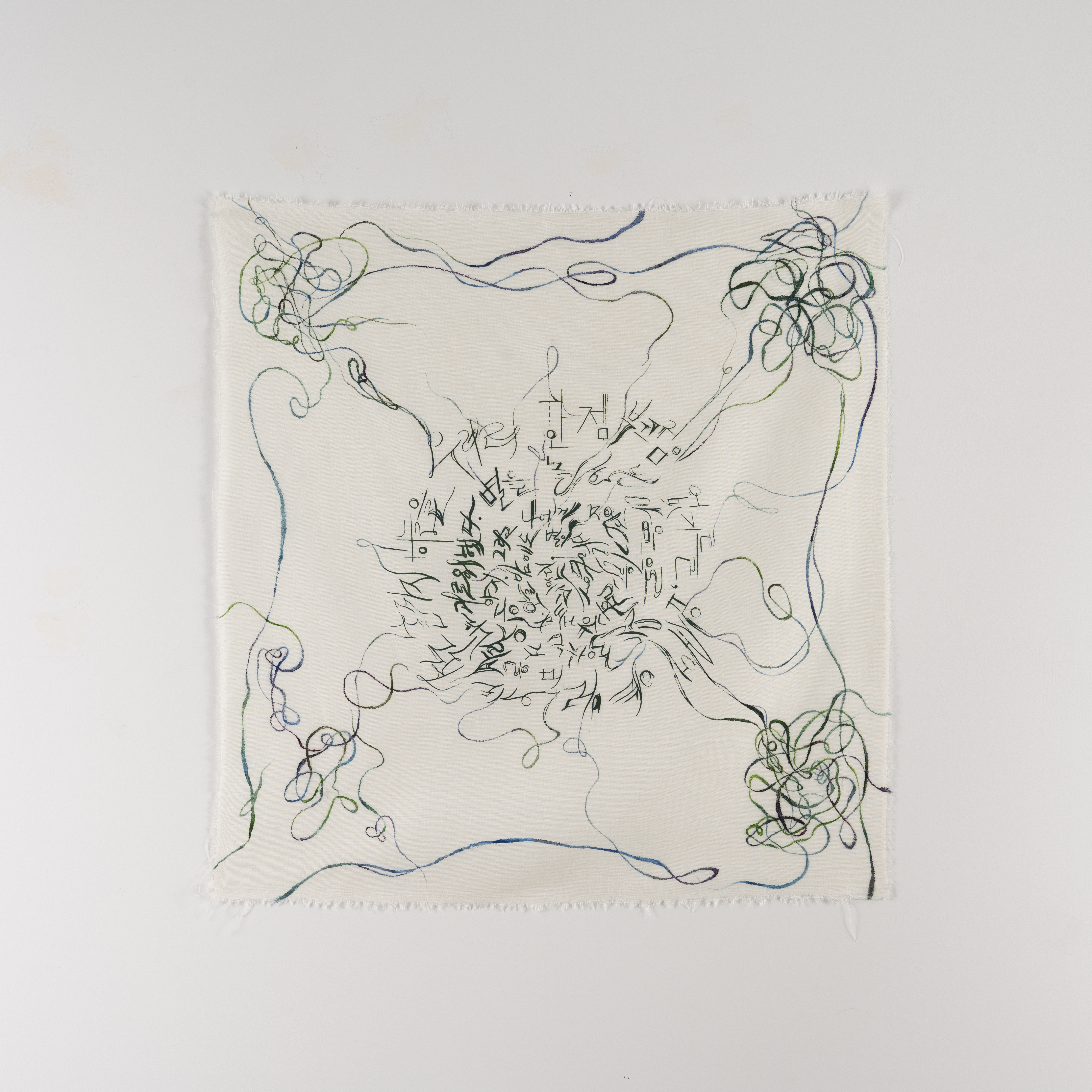 Prelude II, 2024, Silkscreen and acrylic on muslin, 40x40in