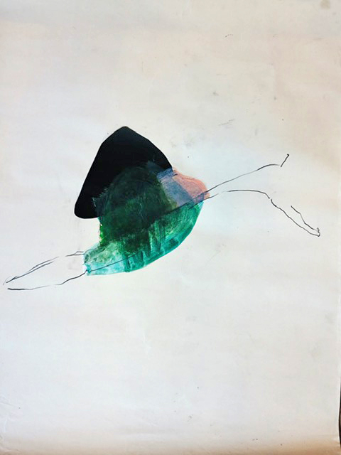 Untitled - pencil, ink, gouache paint.