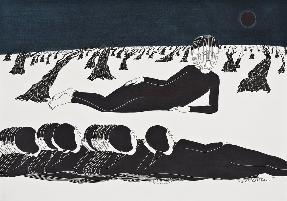 Moonassi, Time, Crayon et feutre sur papier, 42*29,7cm, 2009