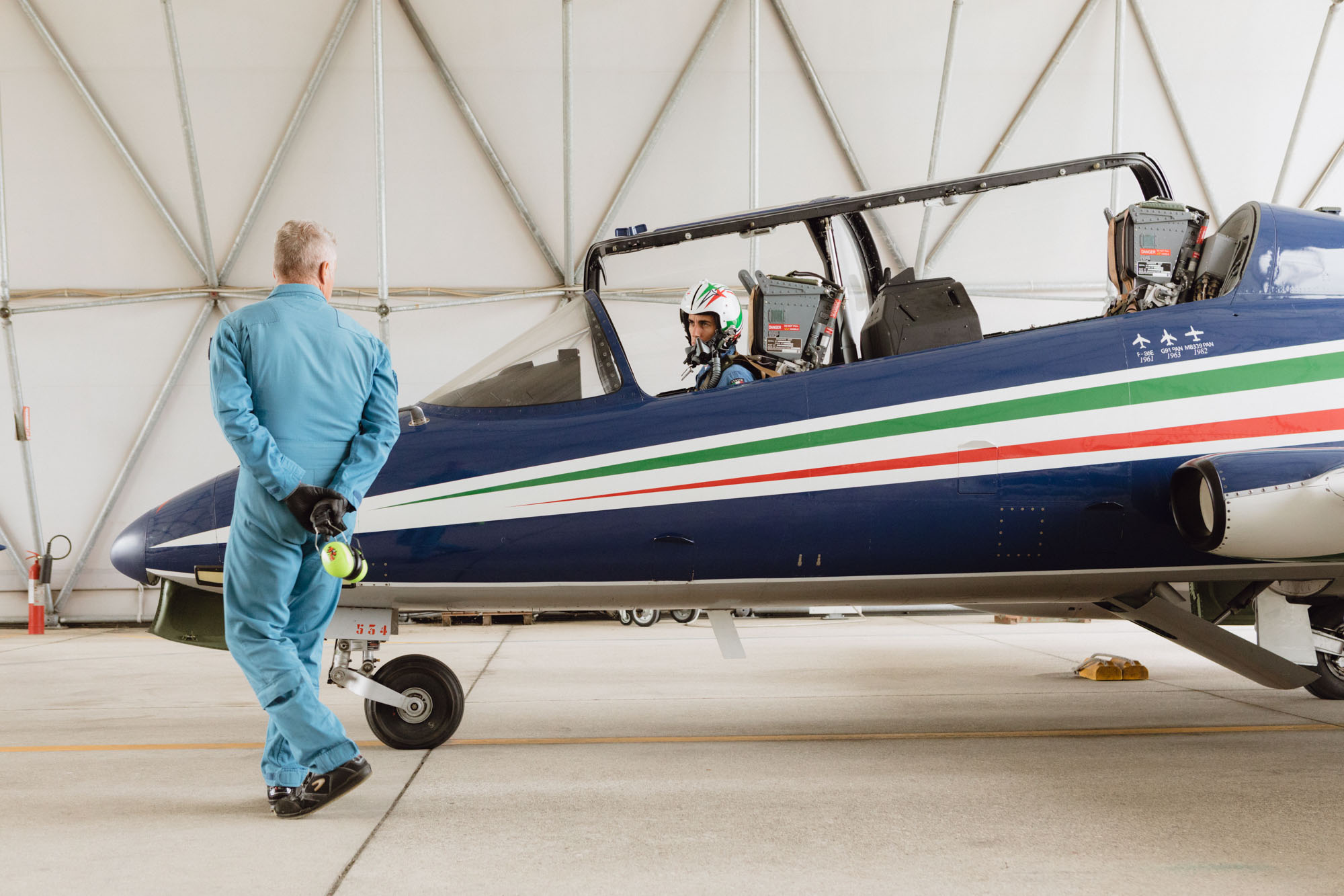 The Frecce Tricolori, the aerobatic demonstration team of the Italian Air Force