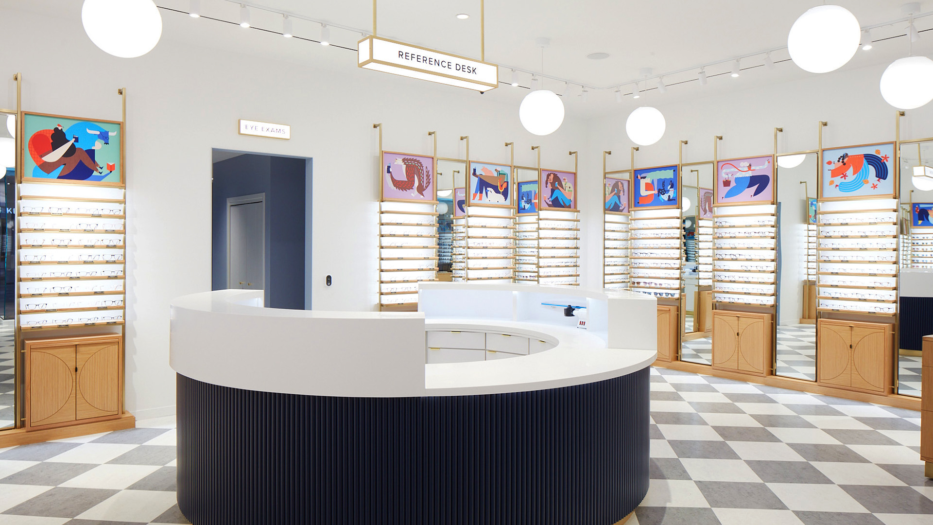 Warby Parker Ridgedale store interior with graphics by Buddy-Buddy