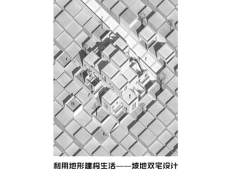利用地形建构生活——坡地双宅设计二年级