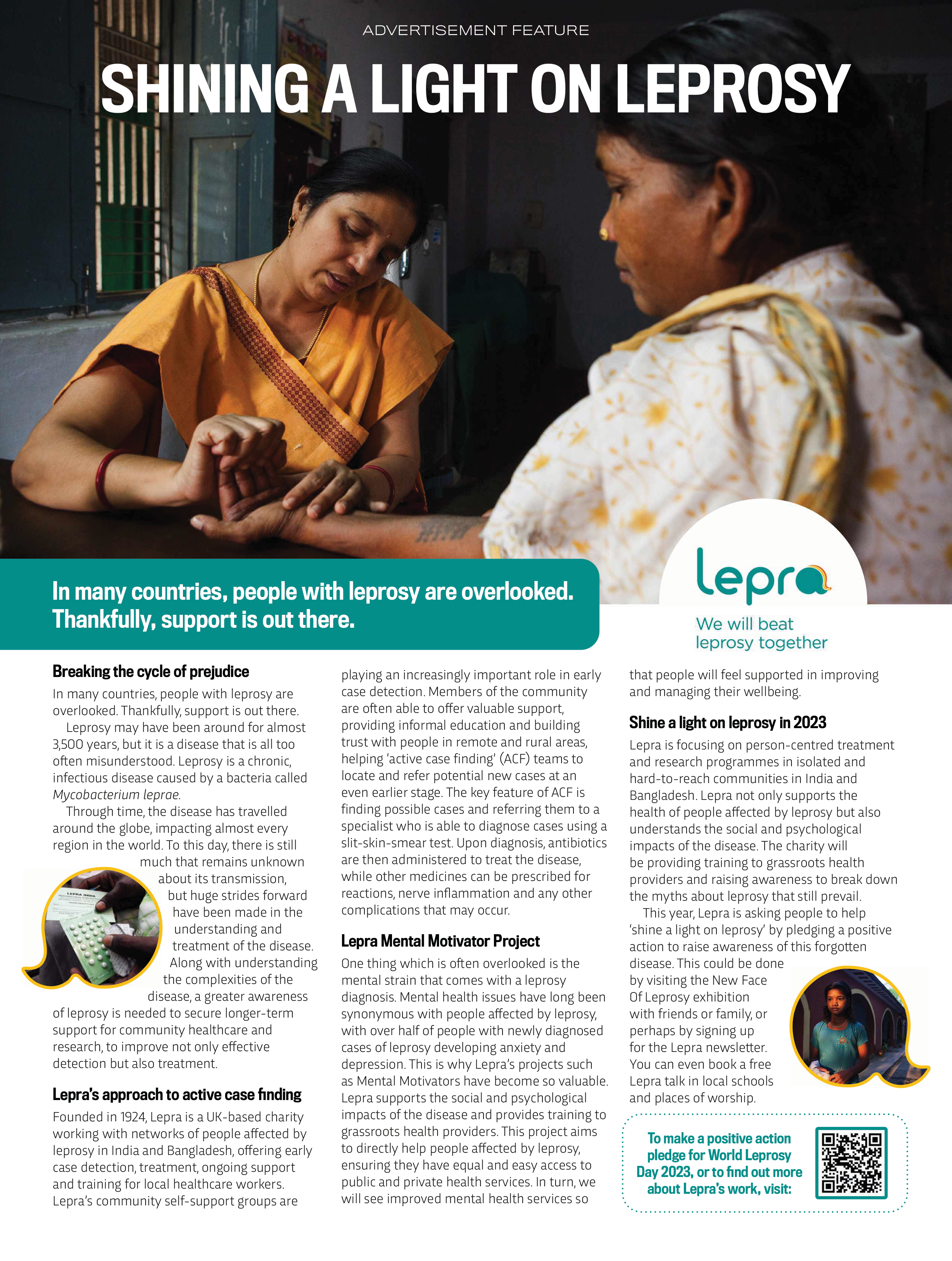 Lepra advertorial, for BBC Science Focus magazine