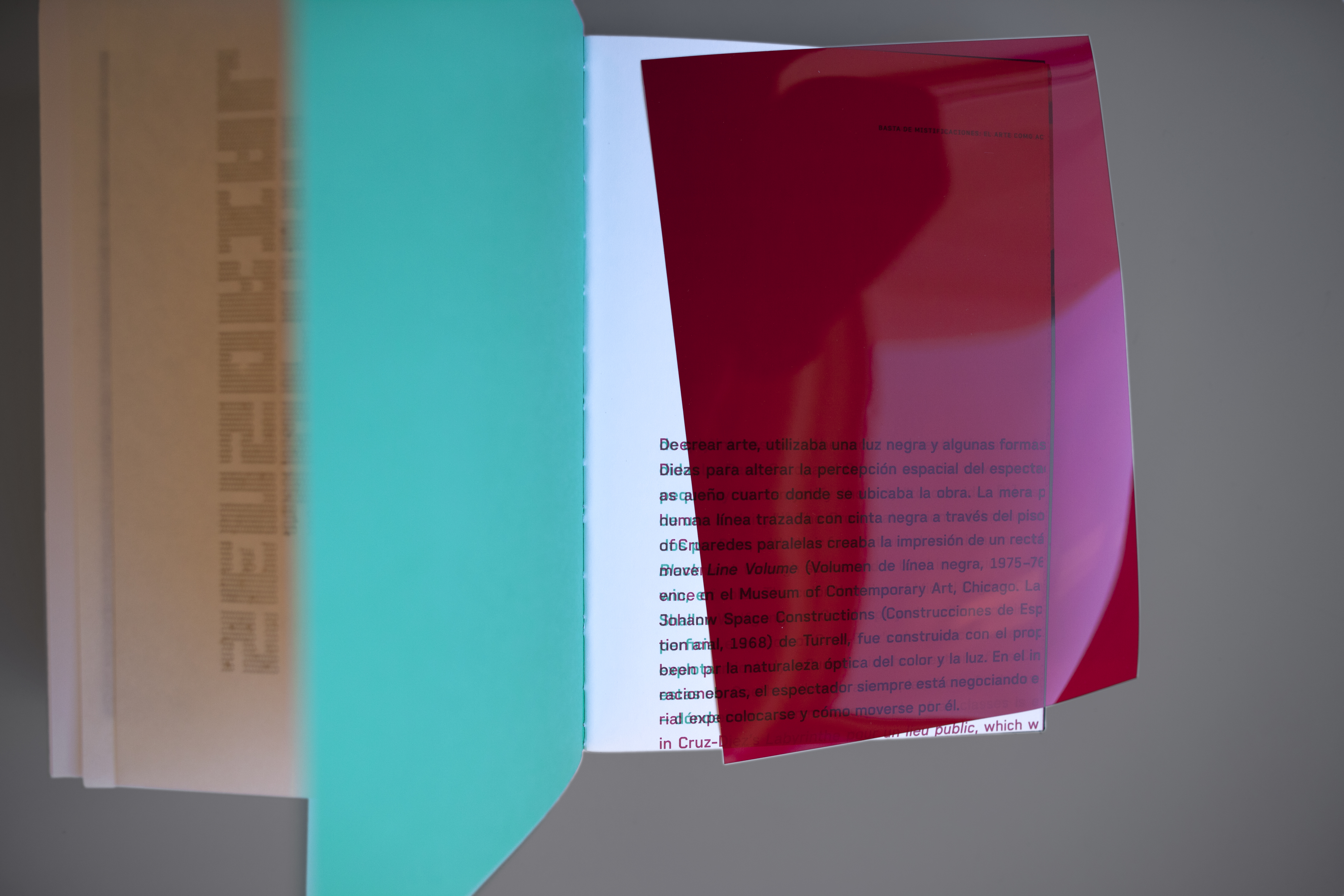 As part of her nomination portfolio Méndez made this book containing 10 selected projects with detailed descriptions, published articles by design and art curators, writers and critics, and cut-ups of the selected projects. The book is 9.5 × 6.5 × 2.5 inches.