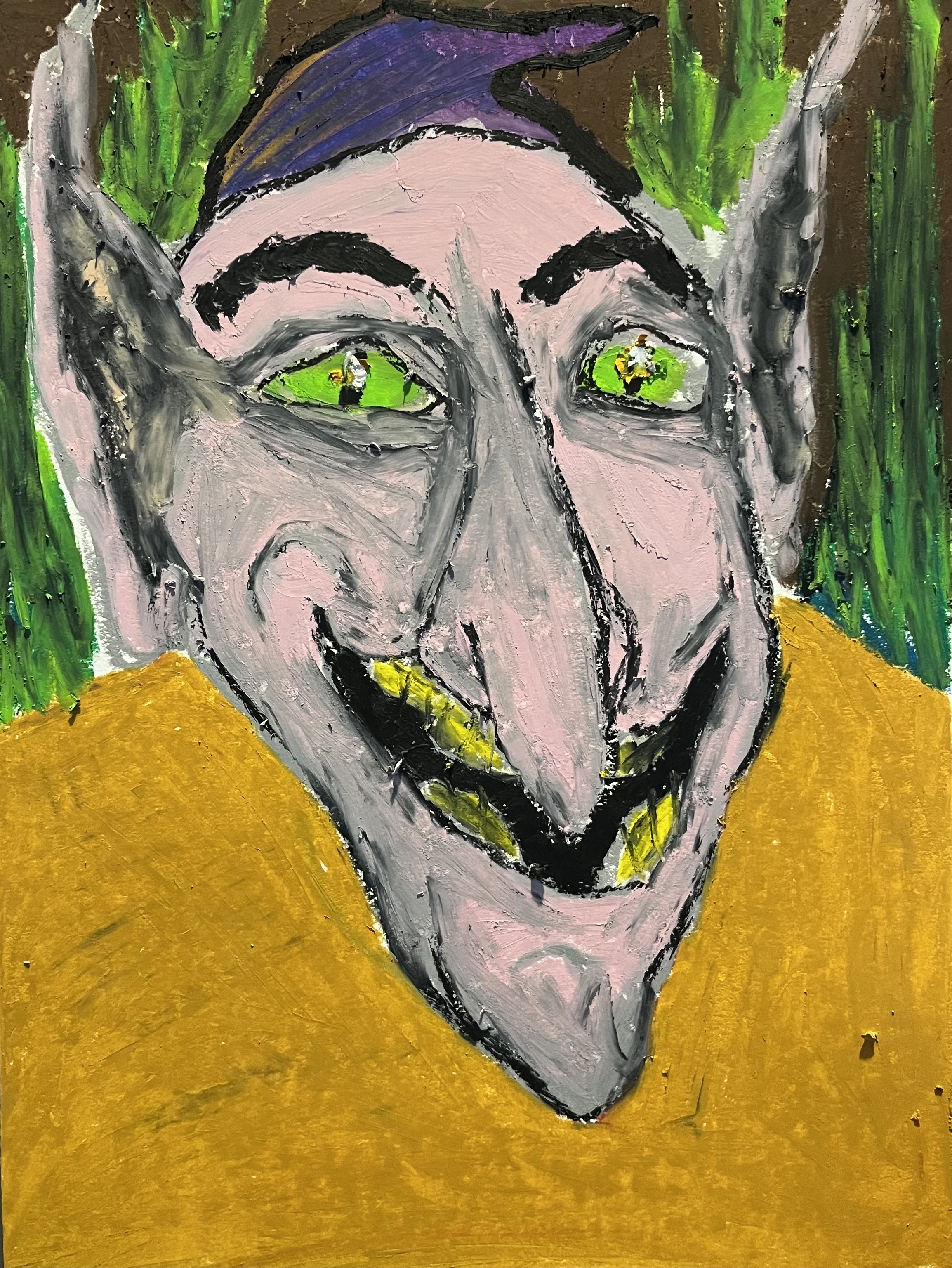The Fool, oil pastel on paper, 2022