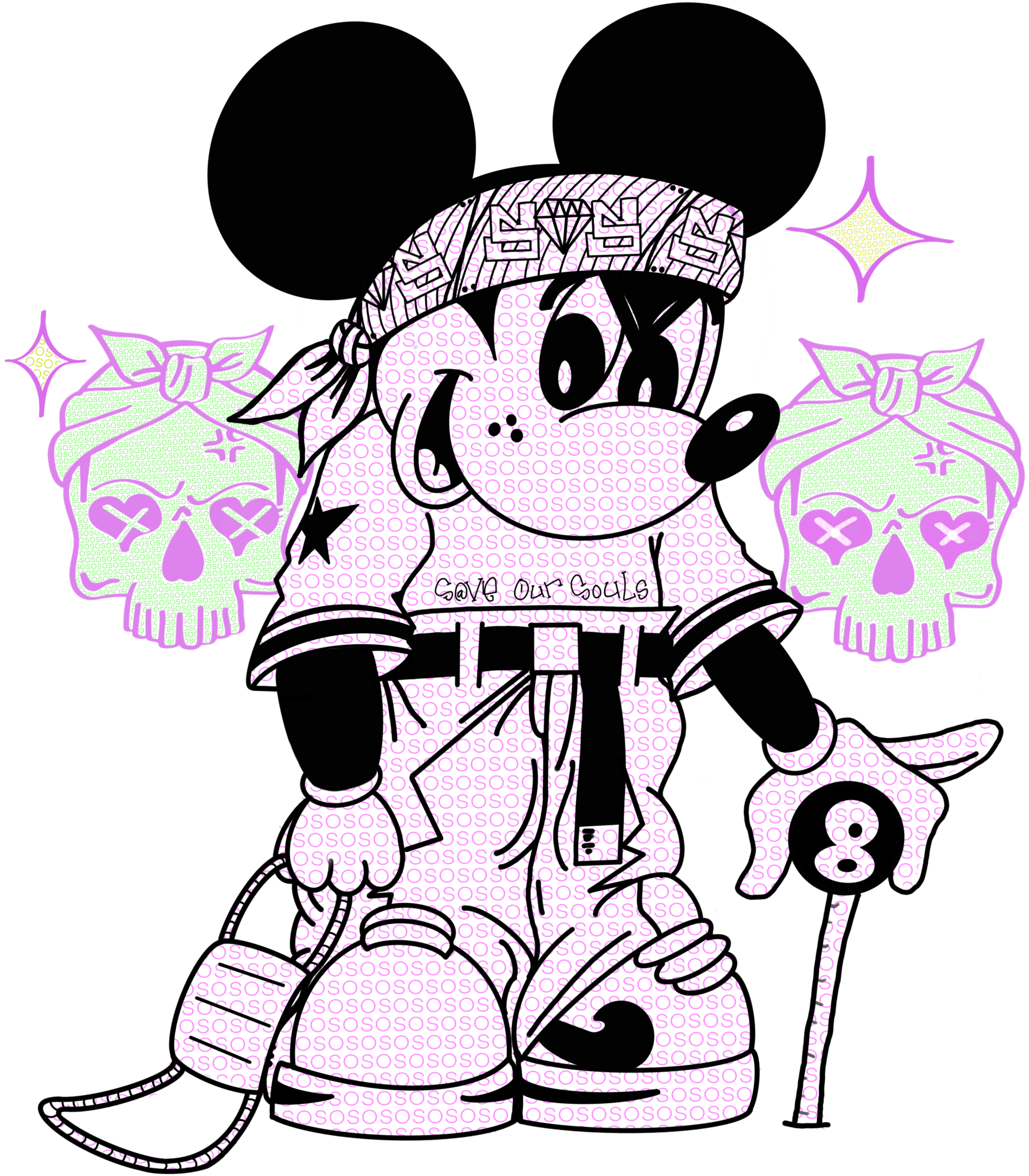 SOS Mickey Mouse design.