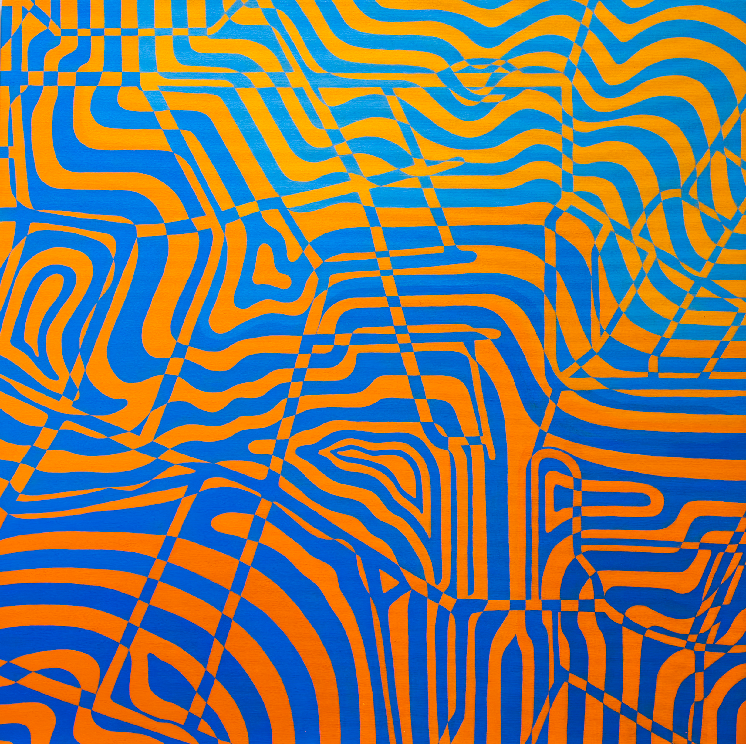  Lintasan Kota #3 – Timur | 2025 | Acrylic on Canvas | 100 x 100 cm  