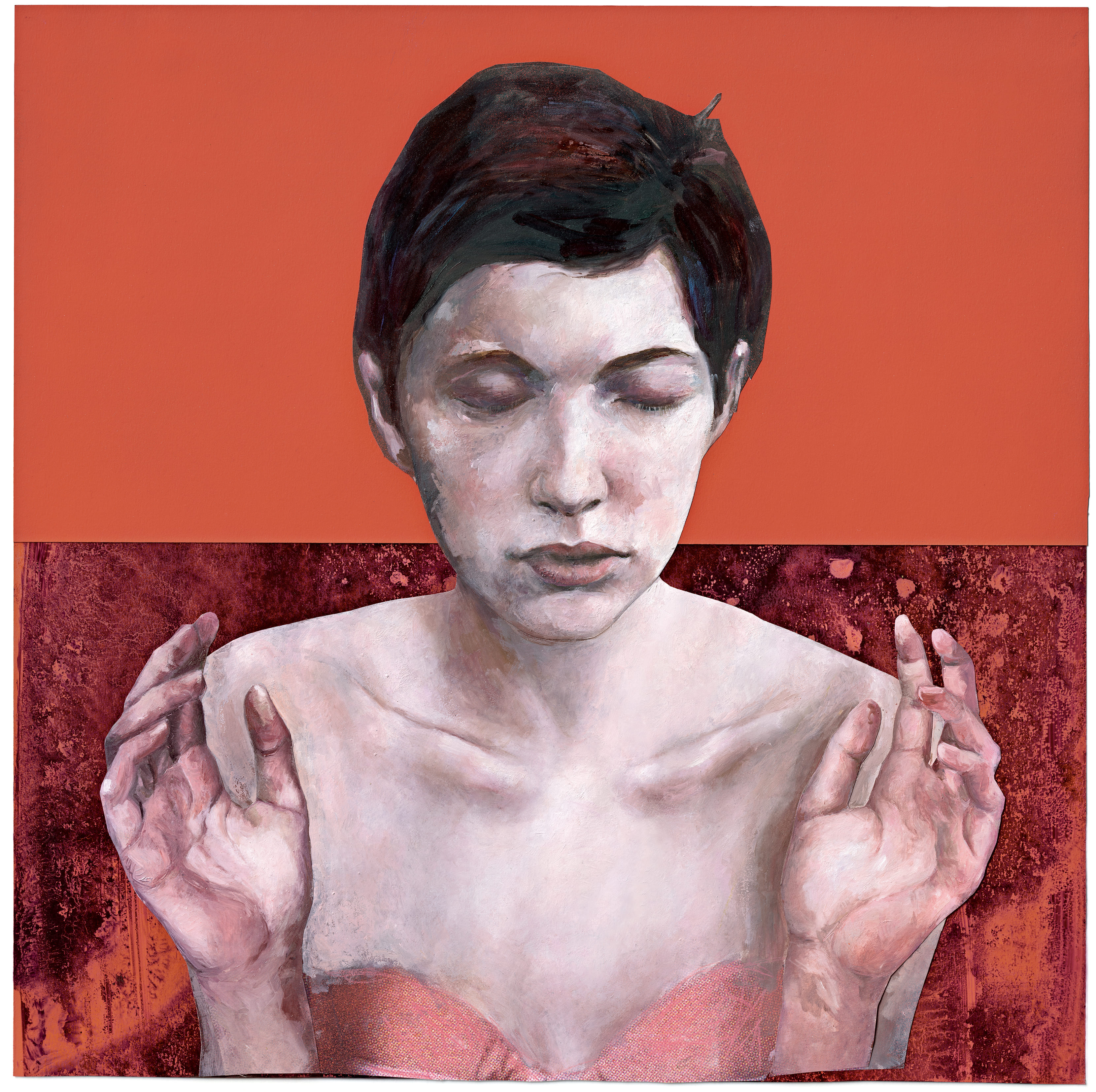 MariaSerie: The Great Daughters of God/Text: Susanne Breit-Kessler Oil paint on paper, collage with photo material, 50 x 50cmExhibition project at Moulins Cathedral as part of the «&nbsp;Biennale des Illustrateurs&nbsp;», 2015Book publisher: Chrismon, Leipzig, 2018