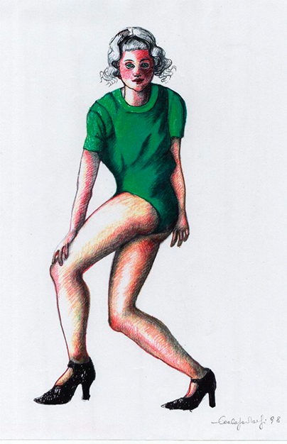  BAMBINA RIASSEMBLATA    1998 pastello su carta cm32x24 