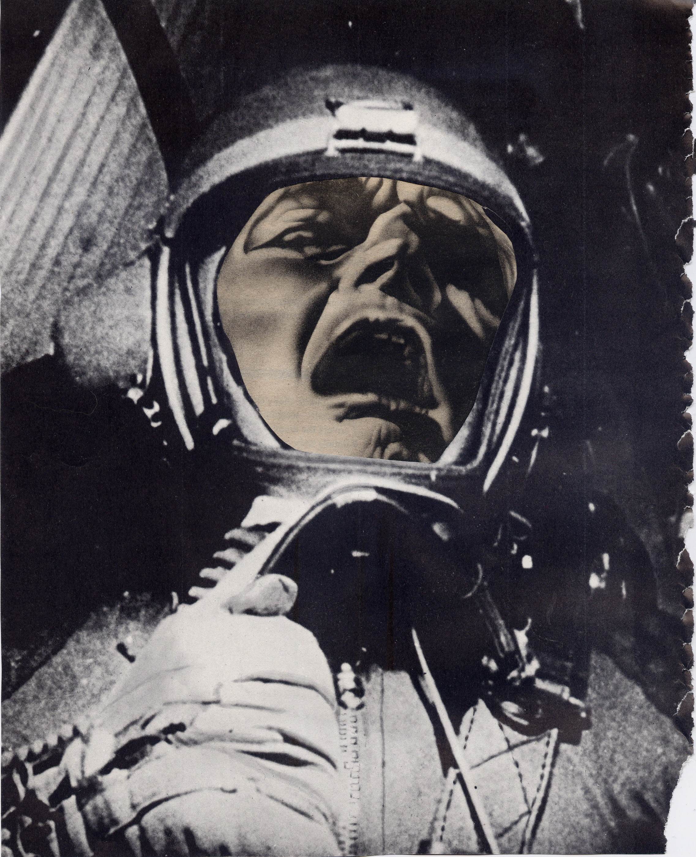 without hitting the black hole - (hand-cut paper collage) 2011 - SOLD