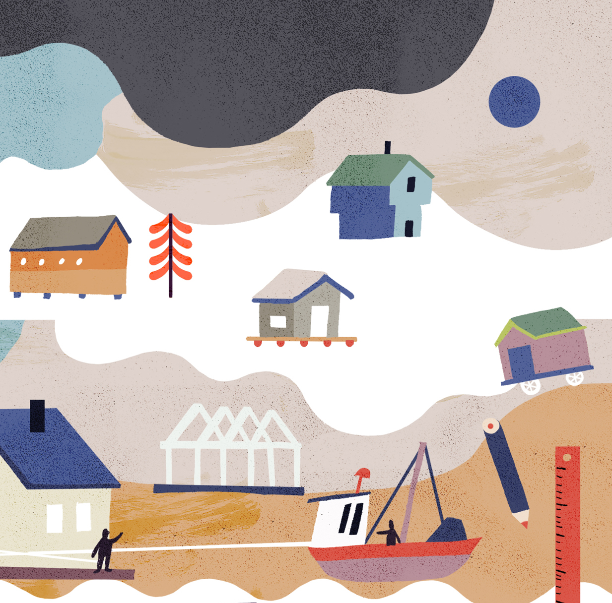 Moving Houses Cathrine Finnema Illustration