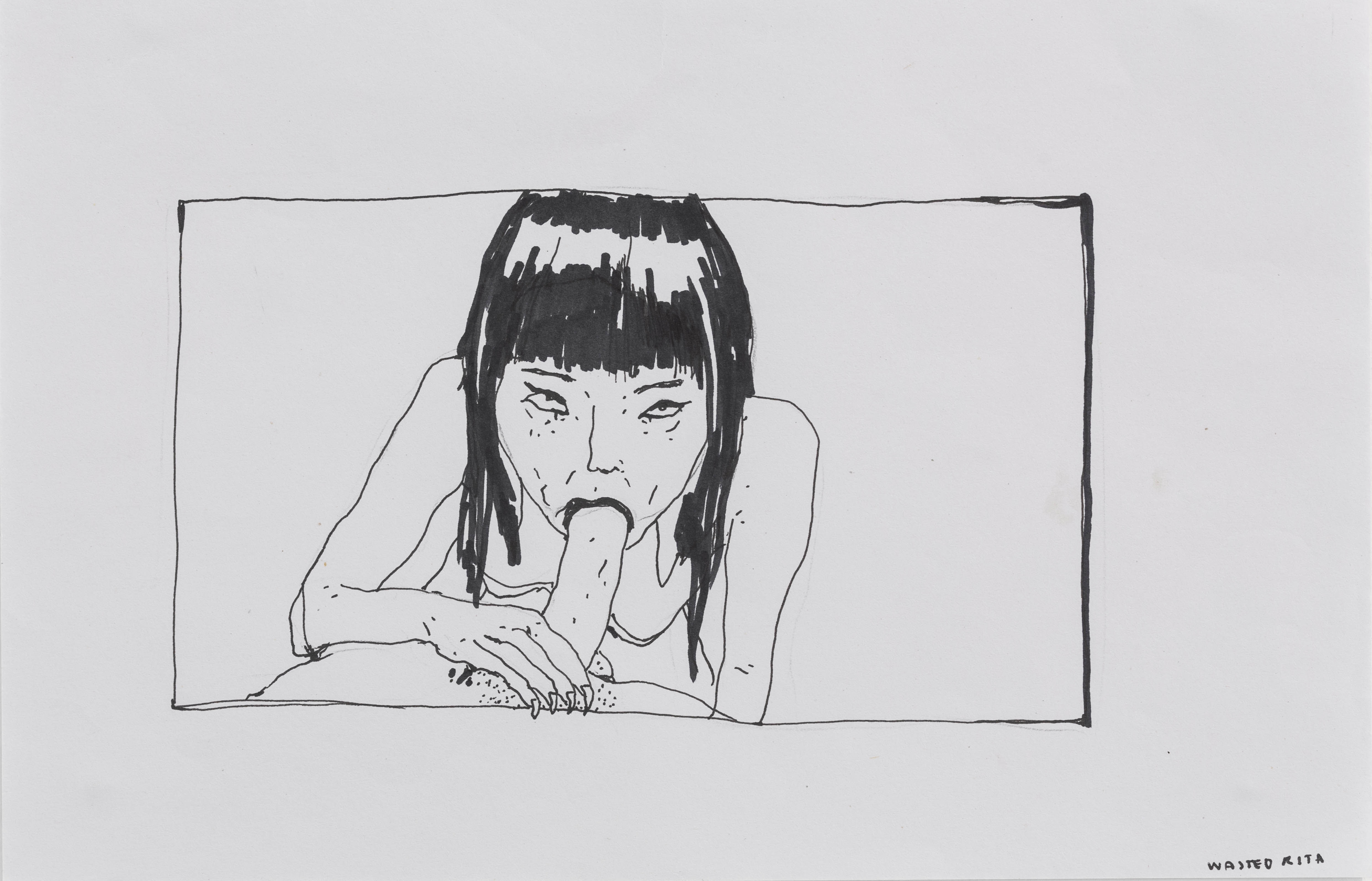 Things I Draw After Watching Porn. 201414,2 x 21,5 cmInk on paper