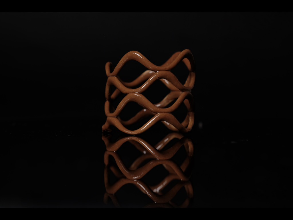 released freeform, free-standing chocolate