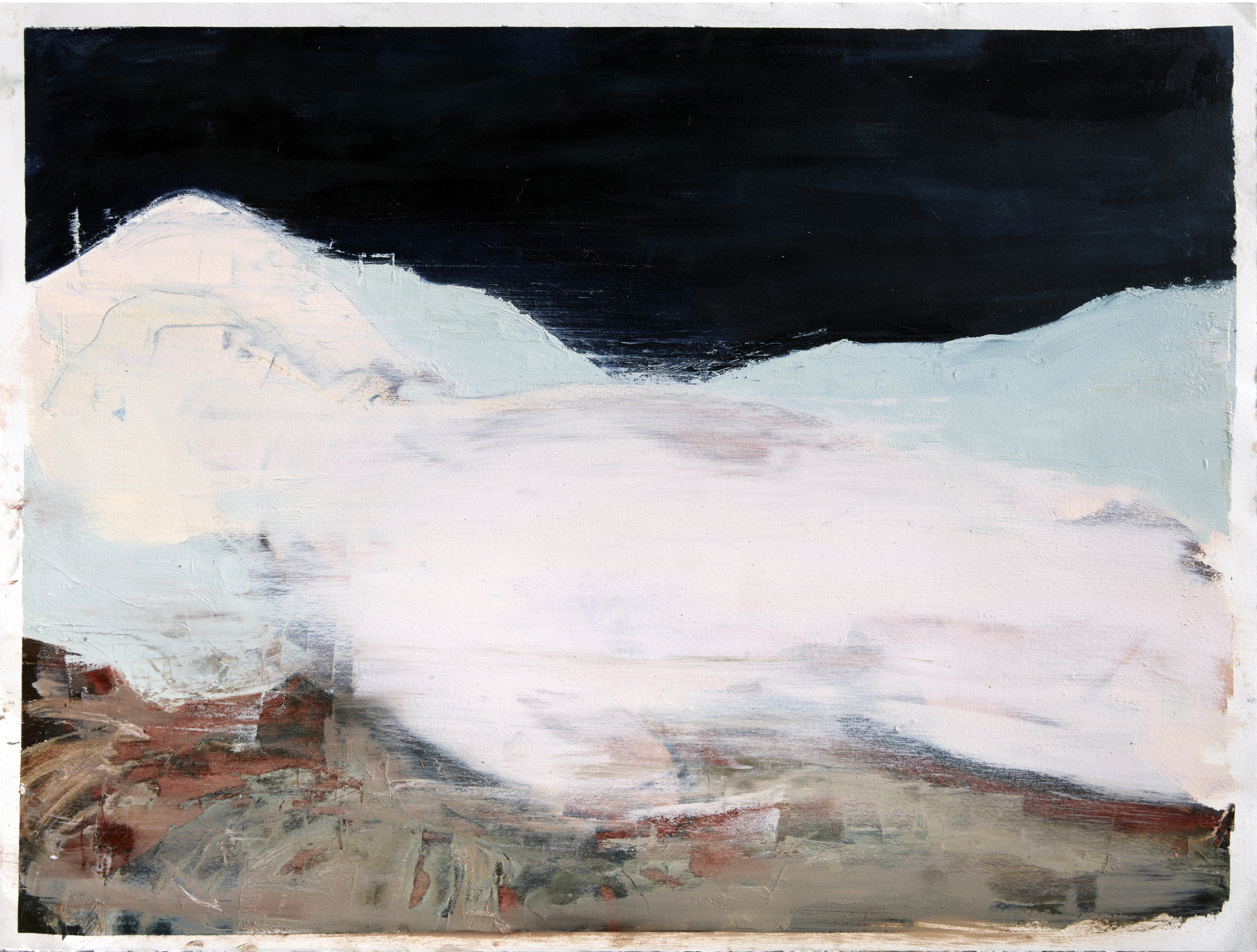 16. His Gaze, oil on paper [24 x 30' inches]