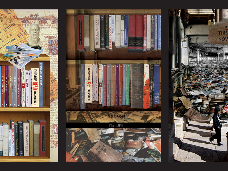 A section of the student's final triptych