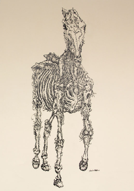  "Flayed Equuis 1". Acrylic on canvas. 84 x 54 cm.