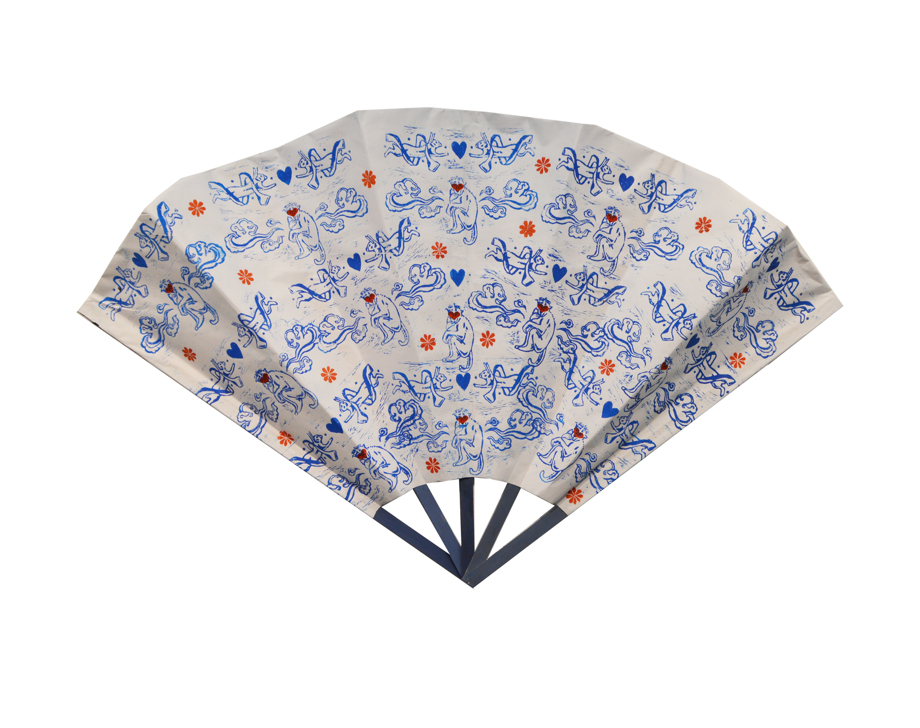 Chinoiserie Fan / Kenzogami Paper, Balsa Wood, Ink / Fall 2021