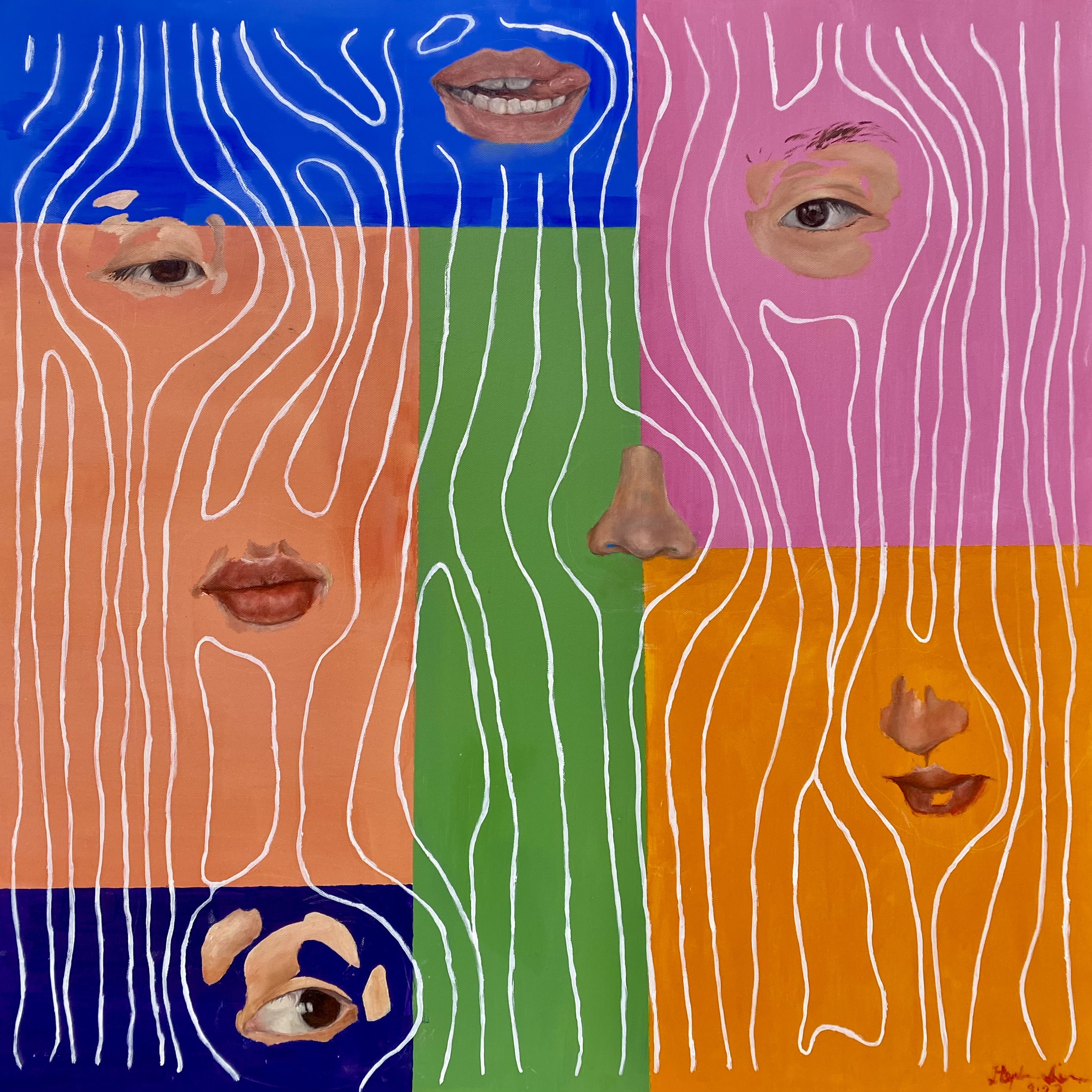 Still Funky, 2022, oil and acrylic on canvas, 81 x 81 cm