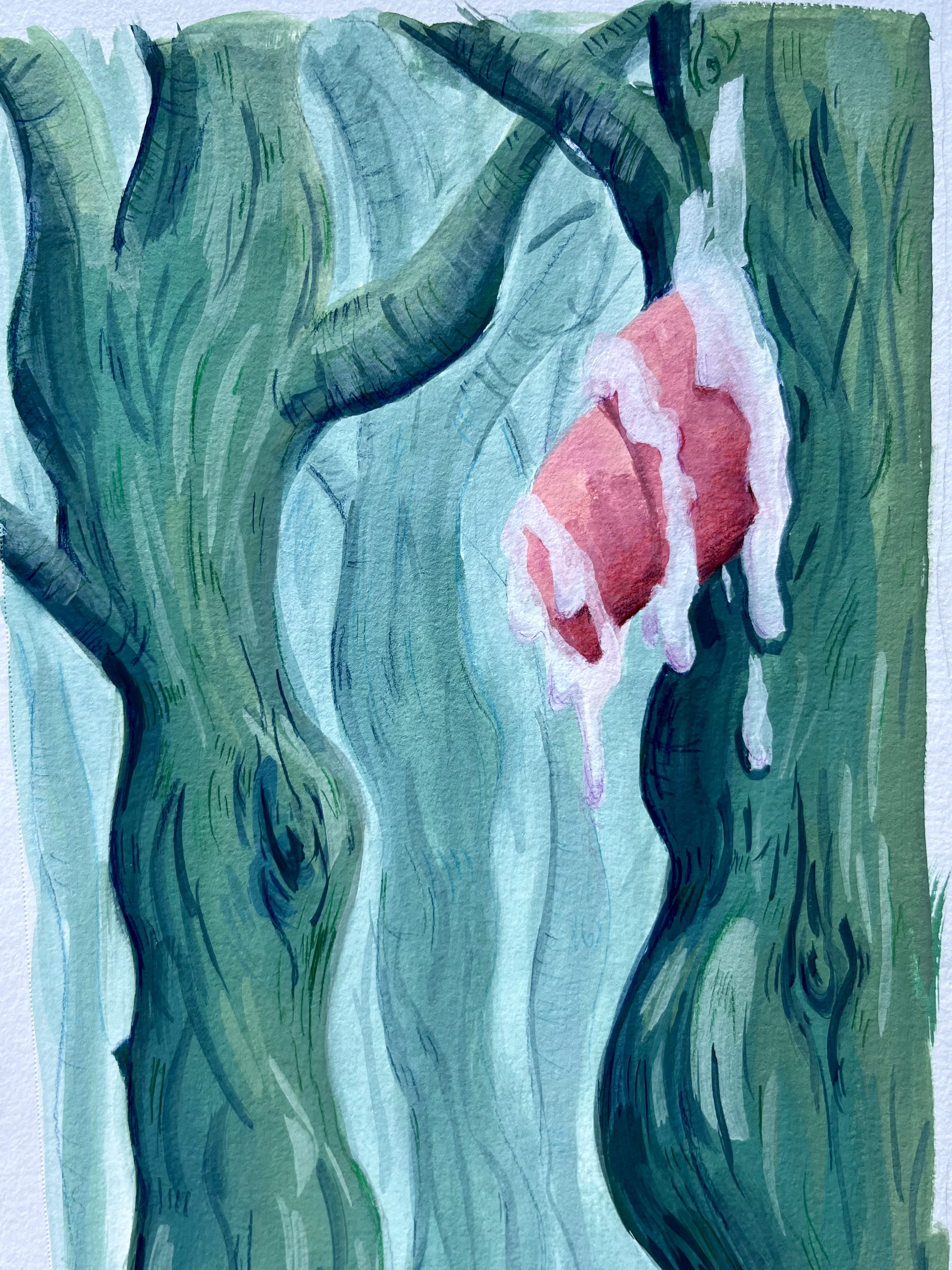 How'd That Get There?, Gouache/ Colored Pencil, 2023